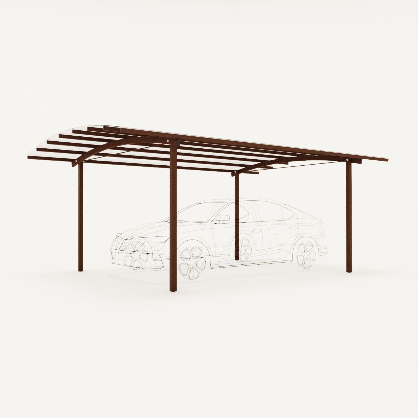 Изображение товара Навес беседка ТехноГрани Форд 6.1х3.87 м шоколад