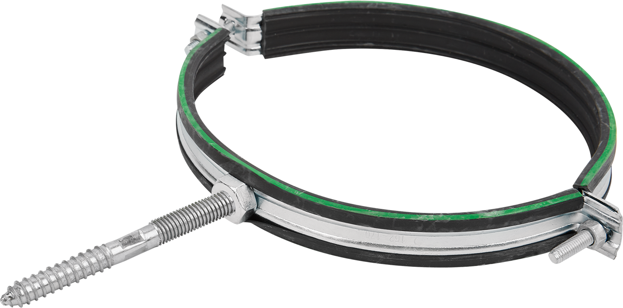 Изображение товара Хомут для труб Mayer 8" ø207-219 мм со шпилькой 10x100 и дюбелем гайка М10