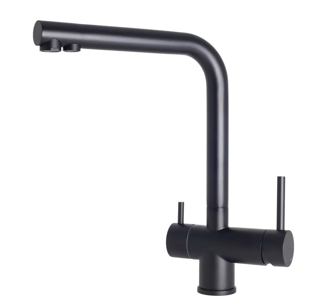 Изображение товара Смеситель для кухни с поворотным изливом 30.50 см Divino M7758 нержавеющая сталь цвет черный