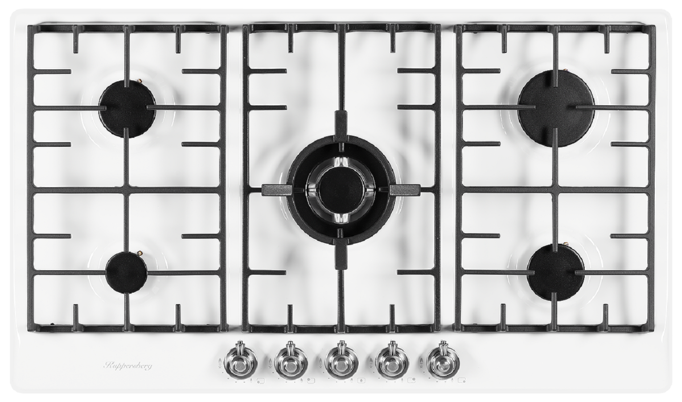 Изображение товара Газовая варочная панель Kuppersberg FV9TGRZ W 86 см 5 конфорок цвет белый