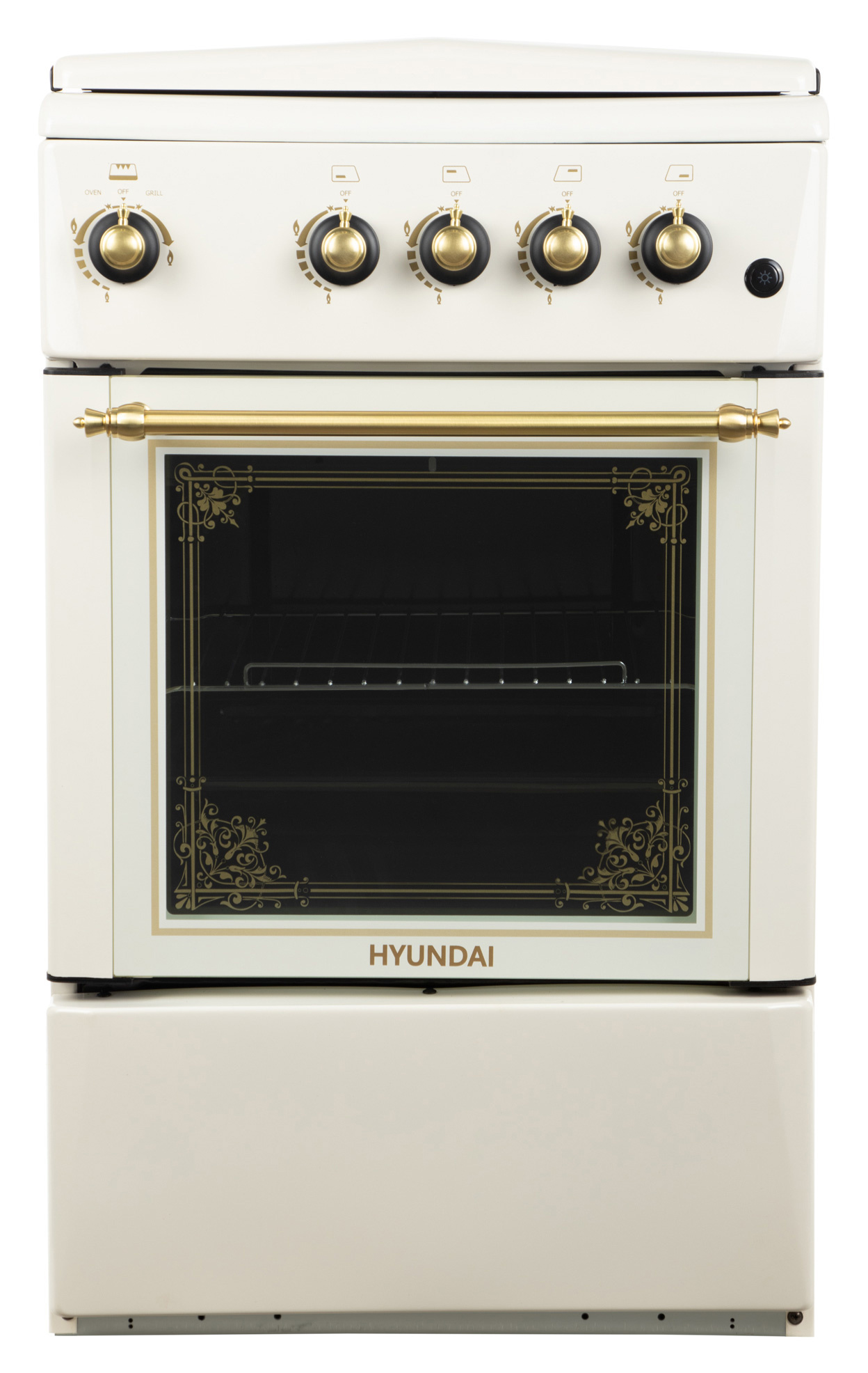 Изображение товара Газовая плита Hyundai RGG227 с духовкой 50x85x60 см бежевый