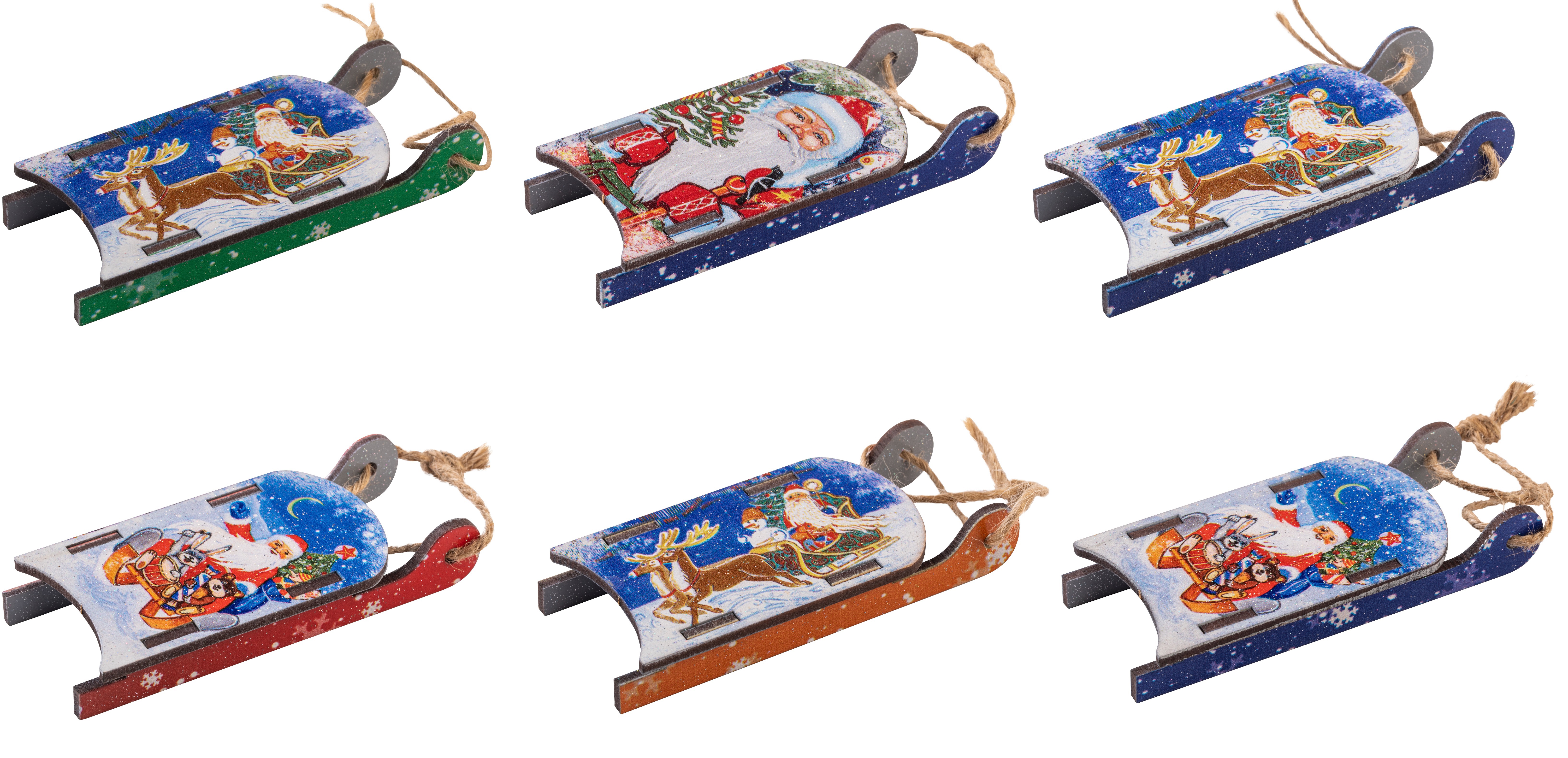 Изображение товара Новогоднее украшение Санки 10.7x4.6 см разноцветное