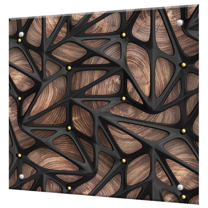 Изображение товара Защитный экран Borntoprint Абстракция на дереве 50x50x0.4 см закаленное стекло цвет кофе
