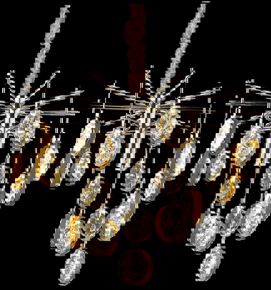 Изображение товара Люстра подвесная светодиодная WERTMARK WE240.16.303 50 м² нейтральный белый свет цвет золото