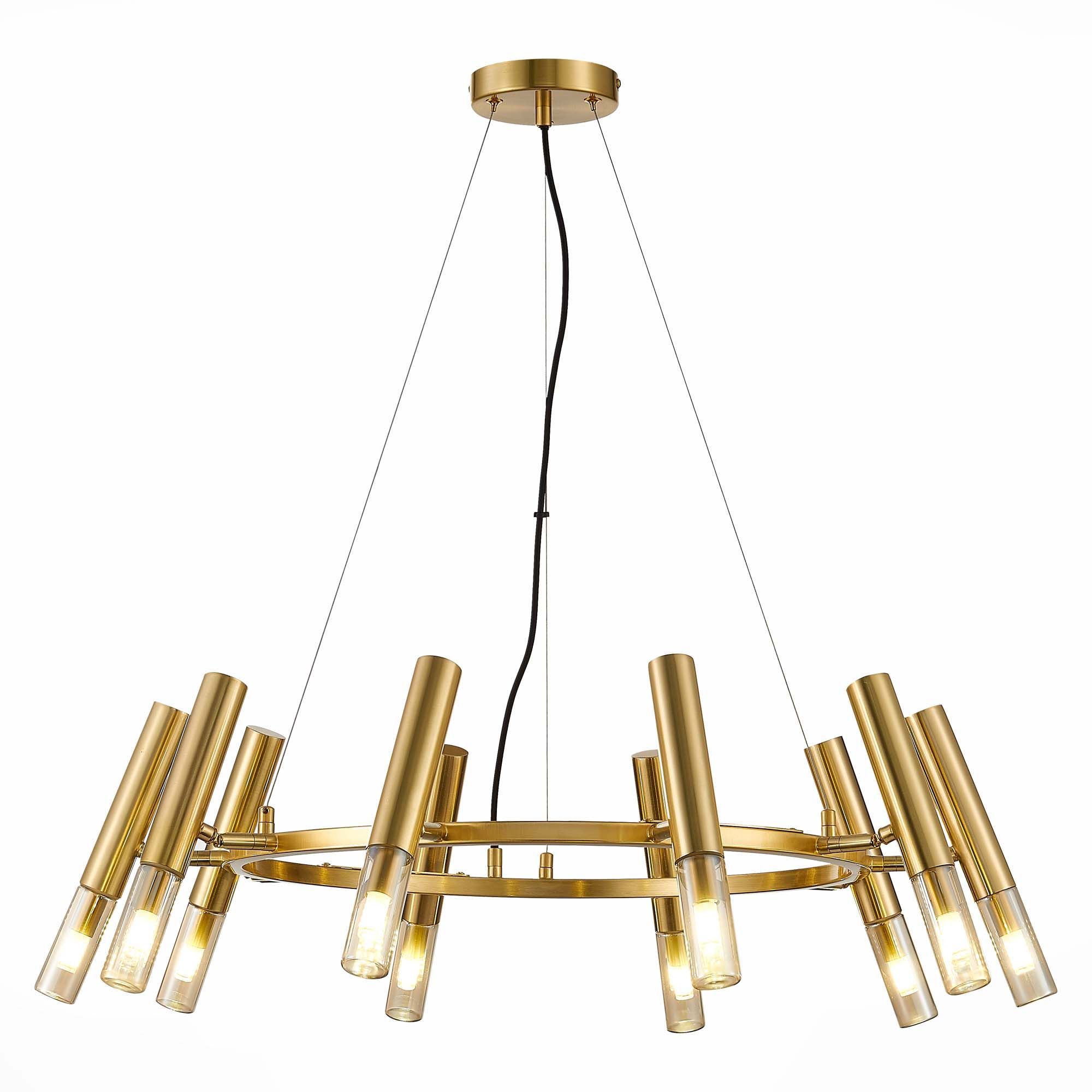 Изображение товара Люстра подвесная светодиодная ST LUCE SL1236.203.10 20 м² нейтральный белый свет цвет золотистый