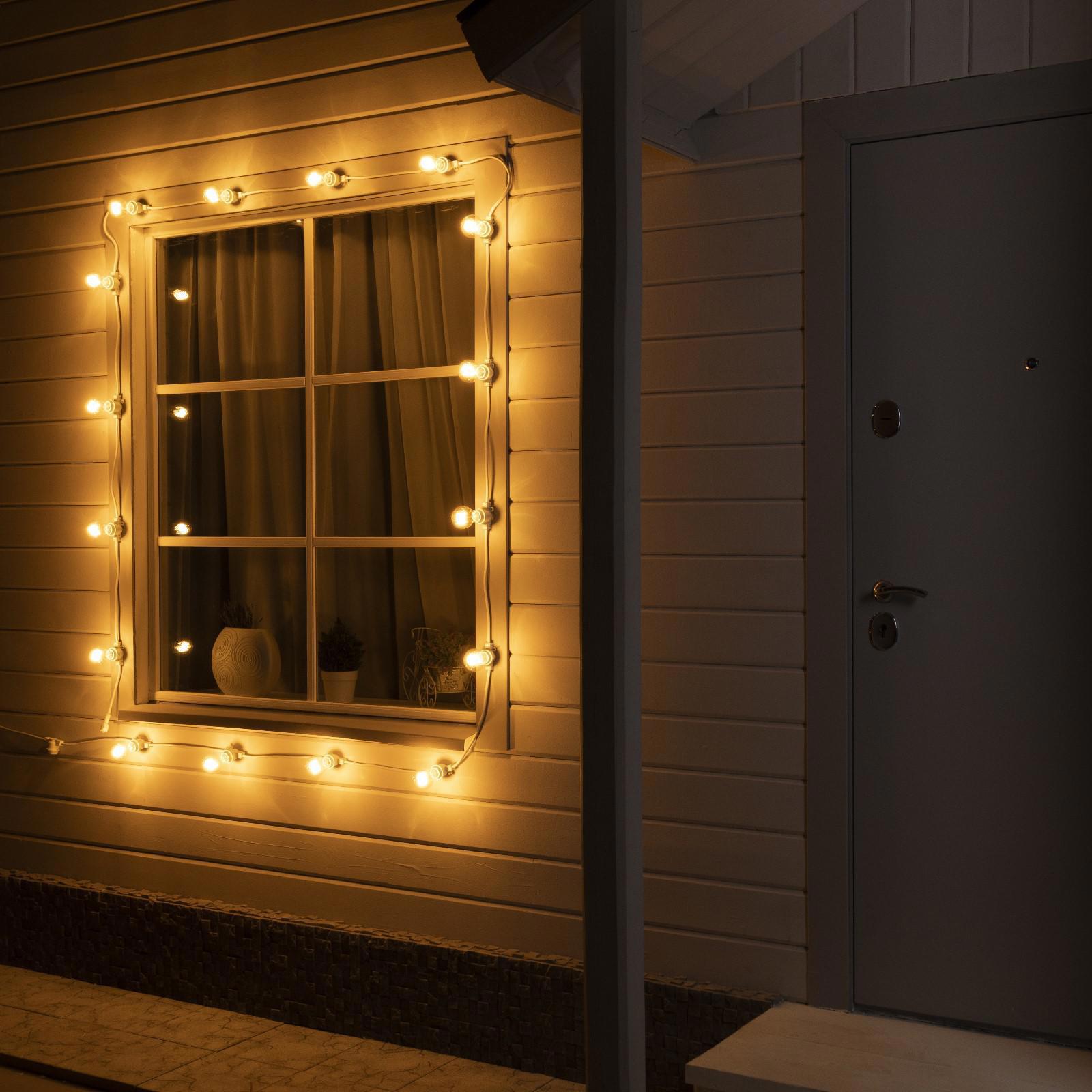 Изображение товара Электрогирлянда наружная Luazon lighting 7859947 нить 10 м 25 ламп бесцветный 1 режим работы