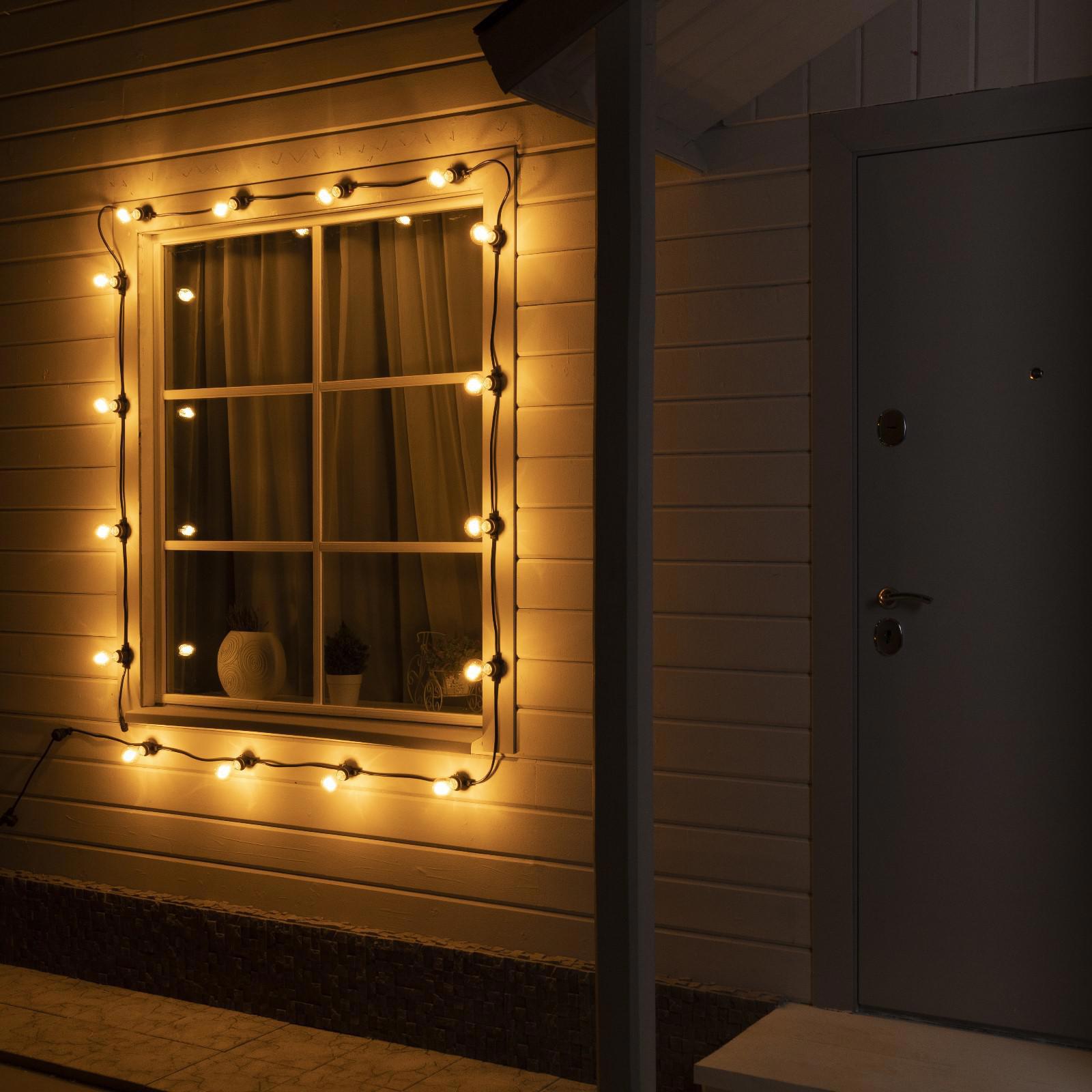 Изображение товара Электрогирлянда наружная Luazon lighting 7859946 10м 25 ламп IP65 теплый белый