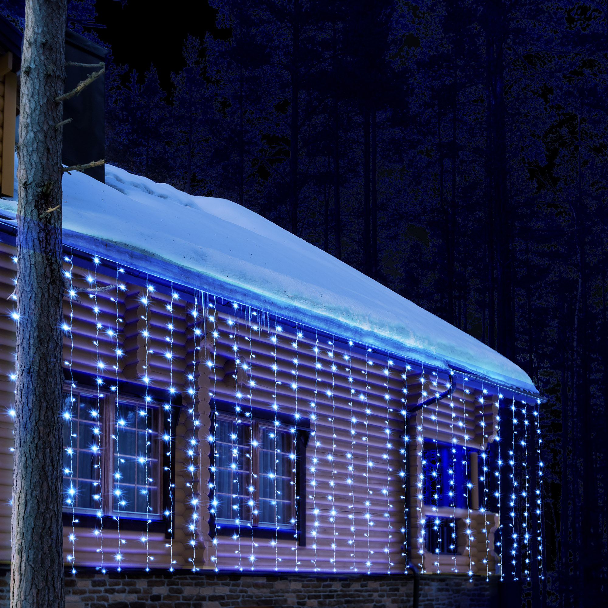 Изображение товара Электрогирлянда уличная Balance занавес 1х2м 96 ламп синий свет