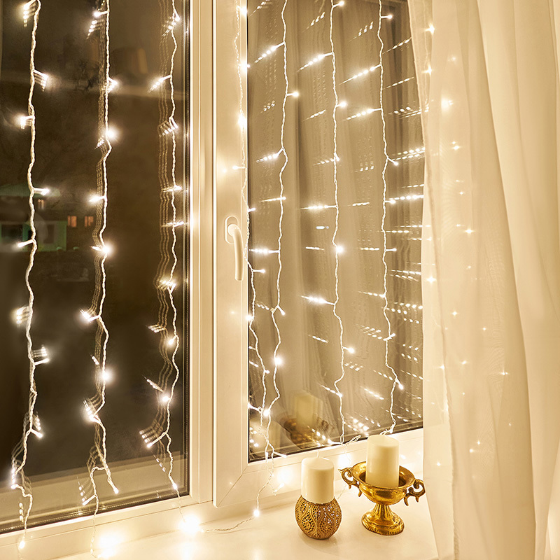 Изображение товара Электрогирлянда комнатная Neon-night занавес 1.5х1.5м 144 ламп теплый белый свет 8 режимов работы