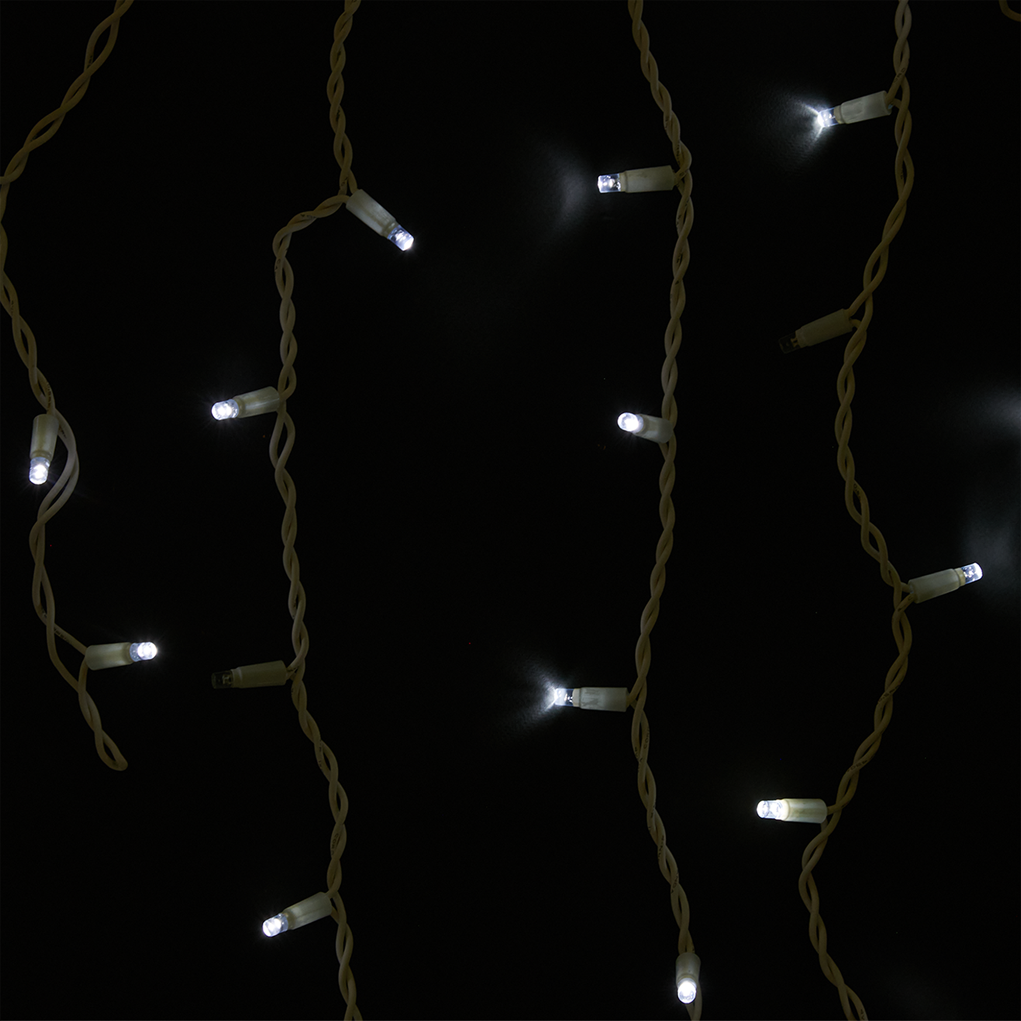 Изображение товара Электрогирлянда бахрома 2х0.7м 100 LED холодный белый свет праздничное освещение