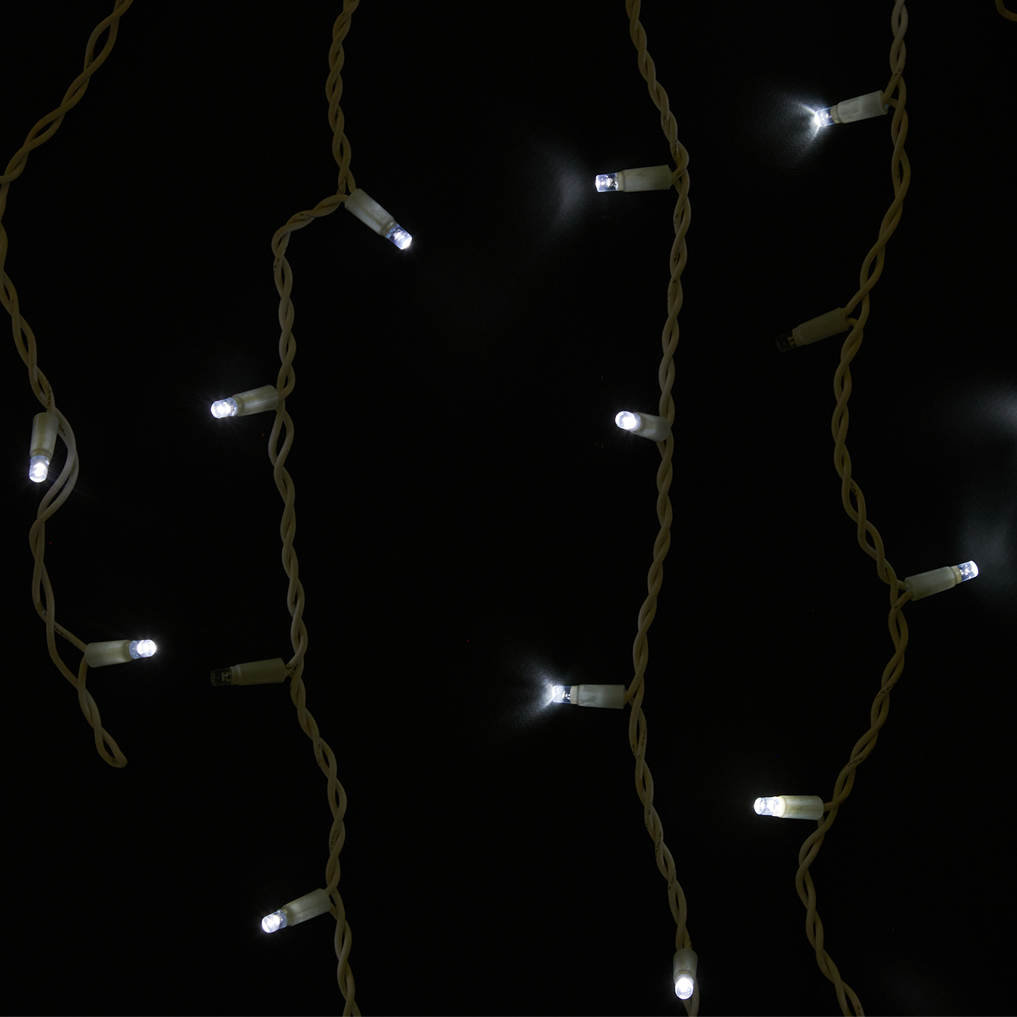 Изображение товара Электрогирлянда универсальная бахрома 2х1м 100 ламп холодный белый свет 1 режим работы