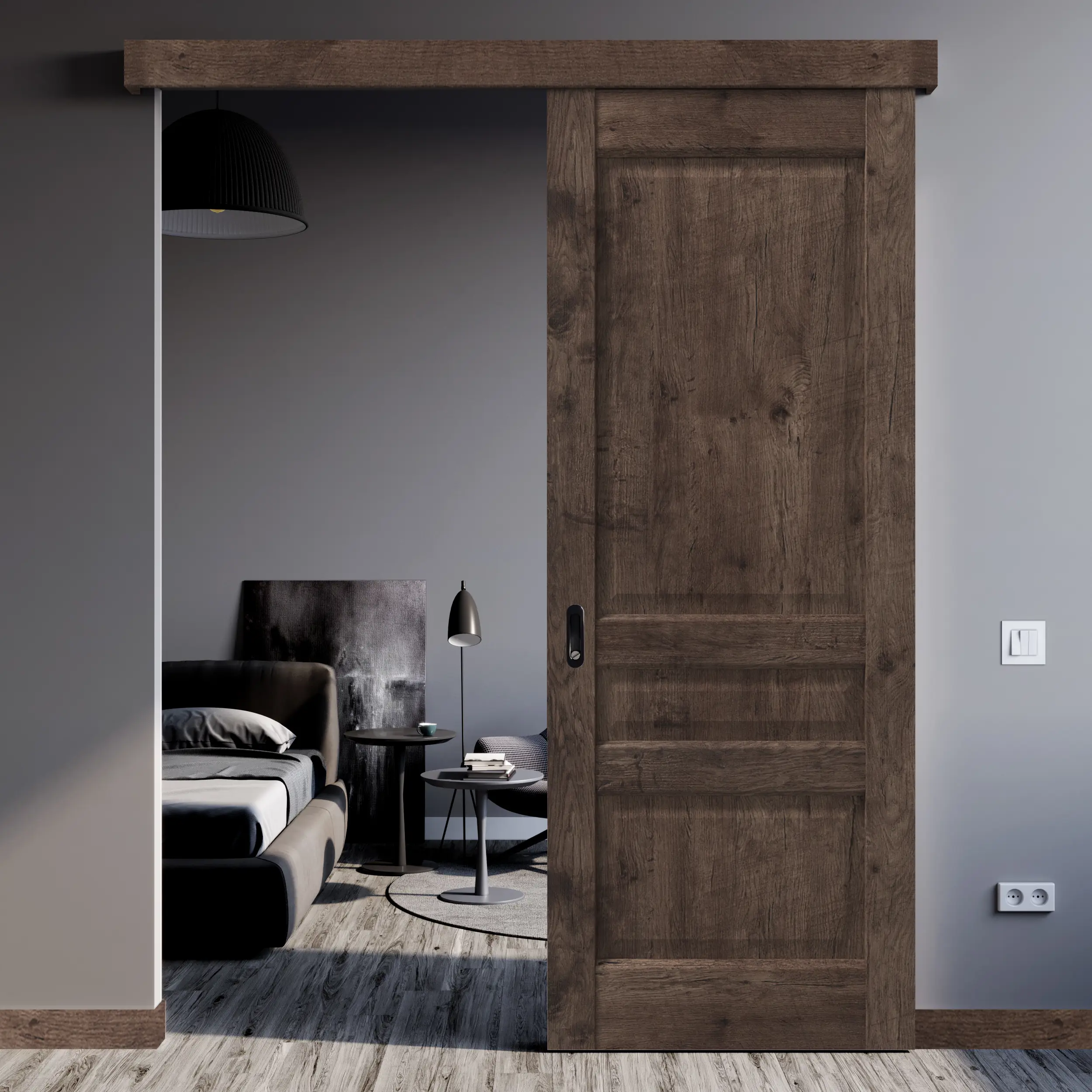 Дверь межкомнатная глухая Artens Магнолия 90x200 см ПВХ цвет акация с замком и петлями - 9