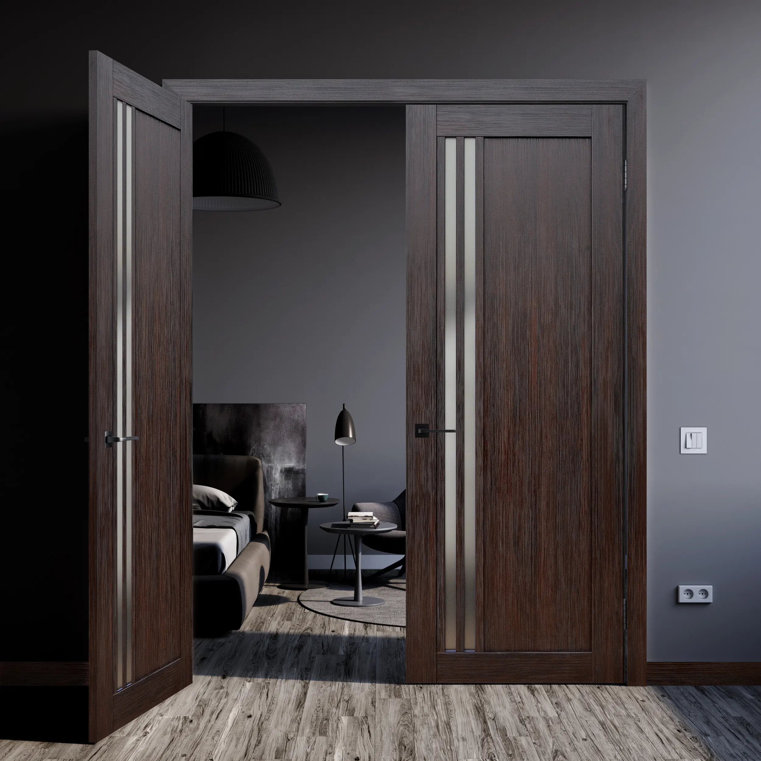 Дверь межкомнатная глухая Artens Дукато 70x200 см Hardflex цвет акация с замком и петлями - 7