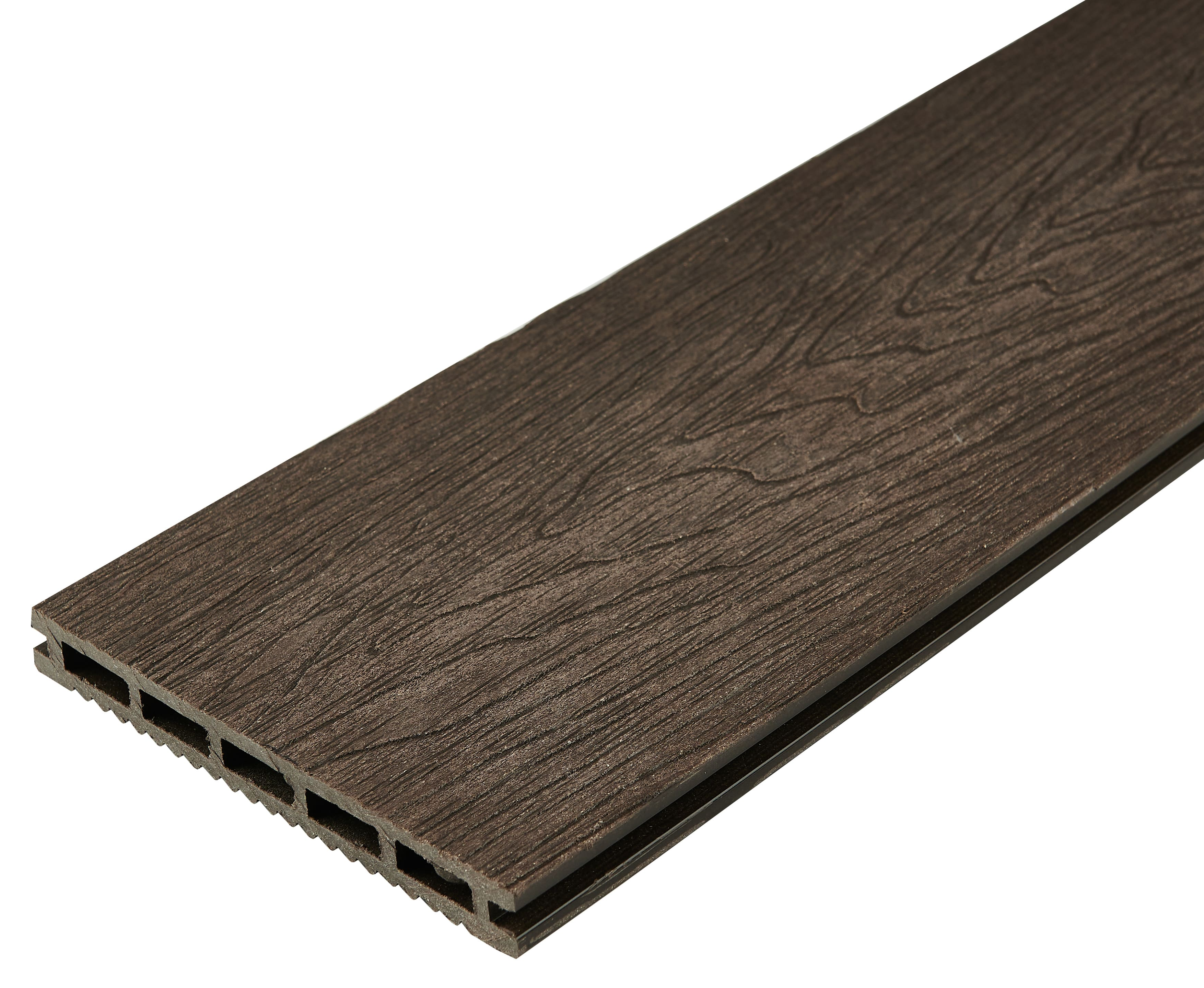 Изображение товара Террасная доска ДПК Прима Groentec цвет Венге 4000x150x18 мм Вельвет 0.6 м²
