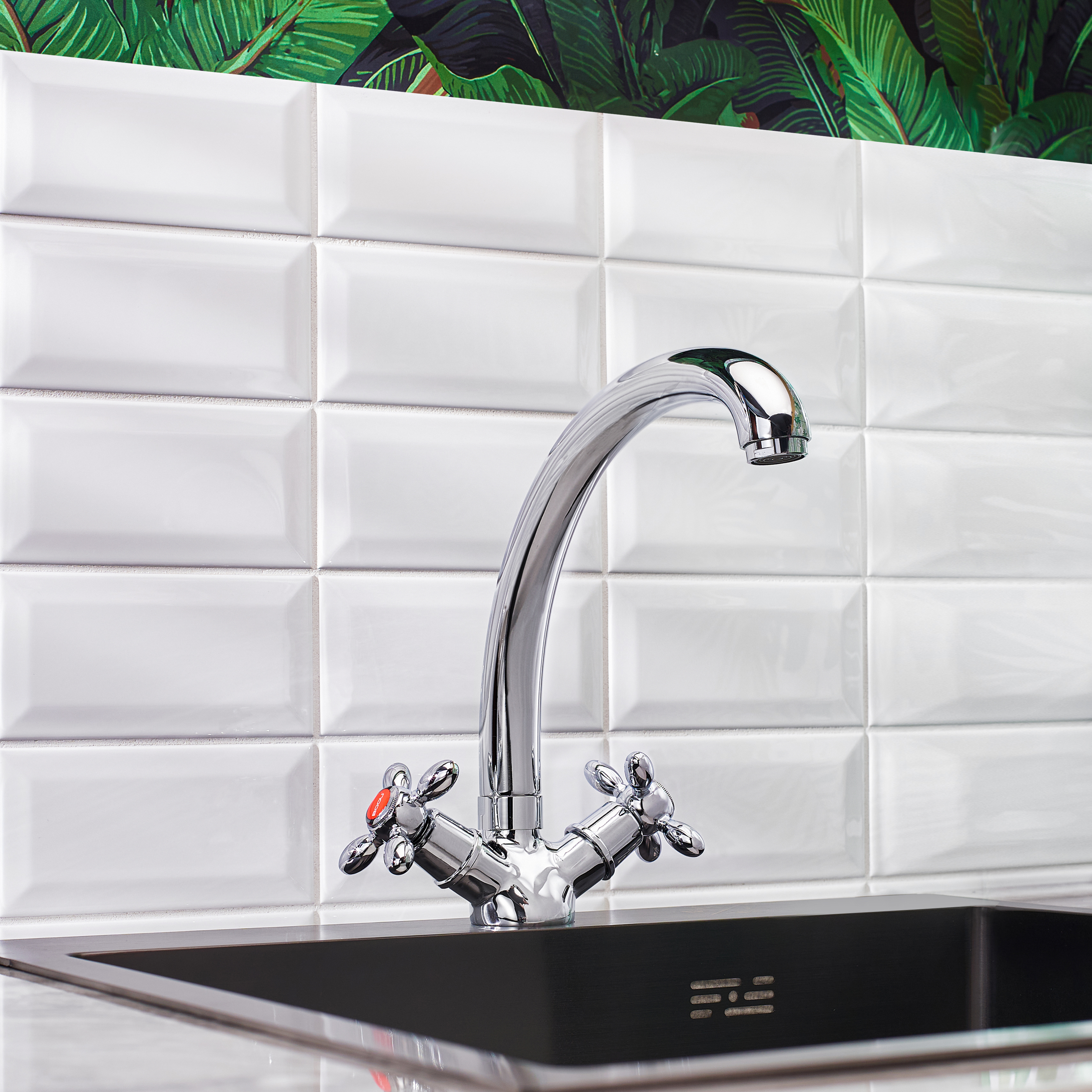 Изображение товара Двухвентильный смеситель Boou Ba5318-1f-se020-b702 излив 22 см цвет хром