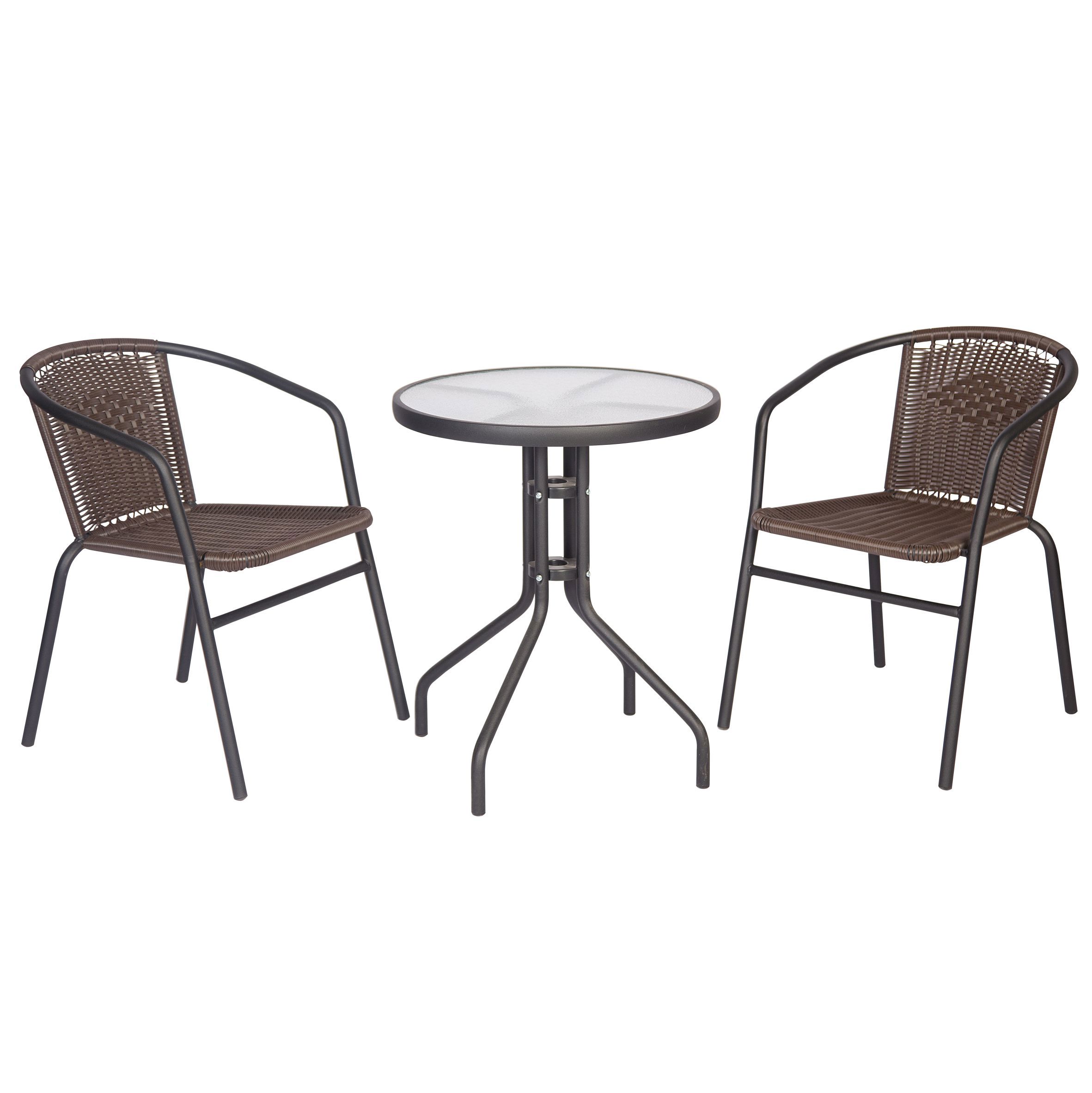 Изображение товара Набор садовой мебели Mebiusrotang Patio 2 кресла и круглый стол из стекла