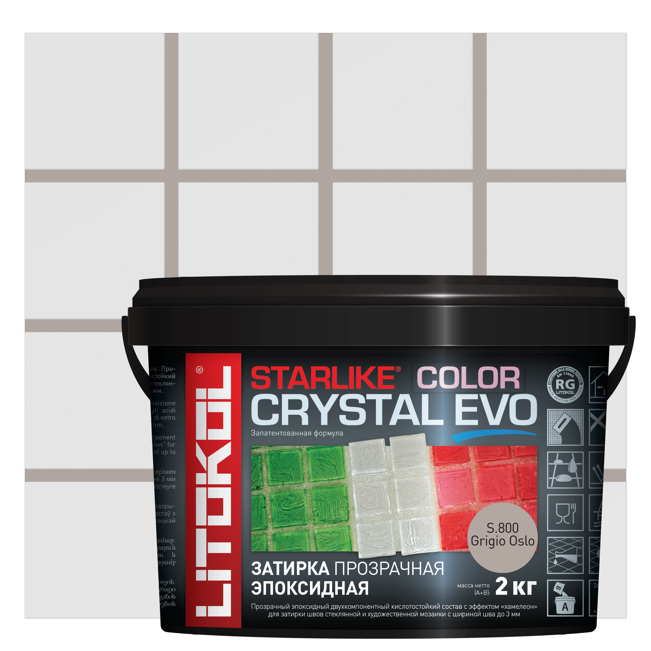 Изображение товара Затирка эпоксидная Litokol Starlike Evo S.800 цвет серый туман 2 кг