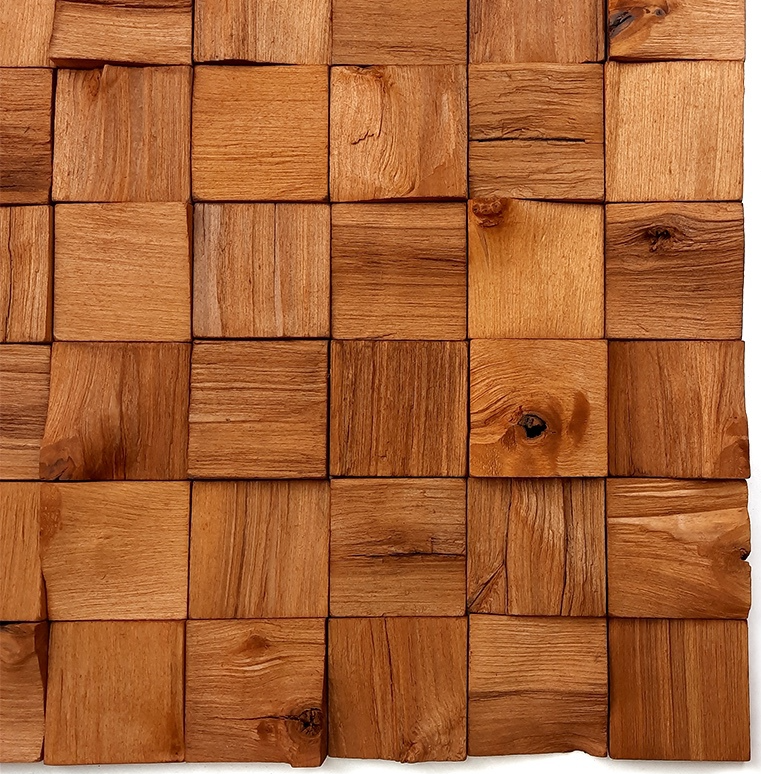 Изображение товара 3D мозаика деревянная Arabesco цвет тик 80x80 мм 72 шт. 0.5 м²