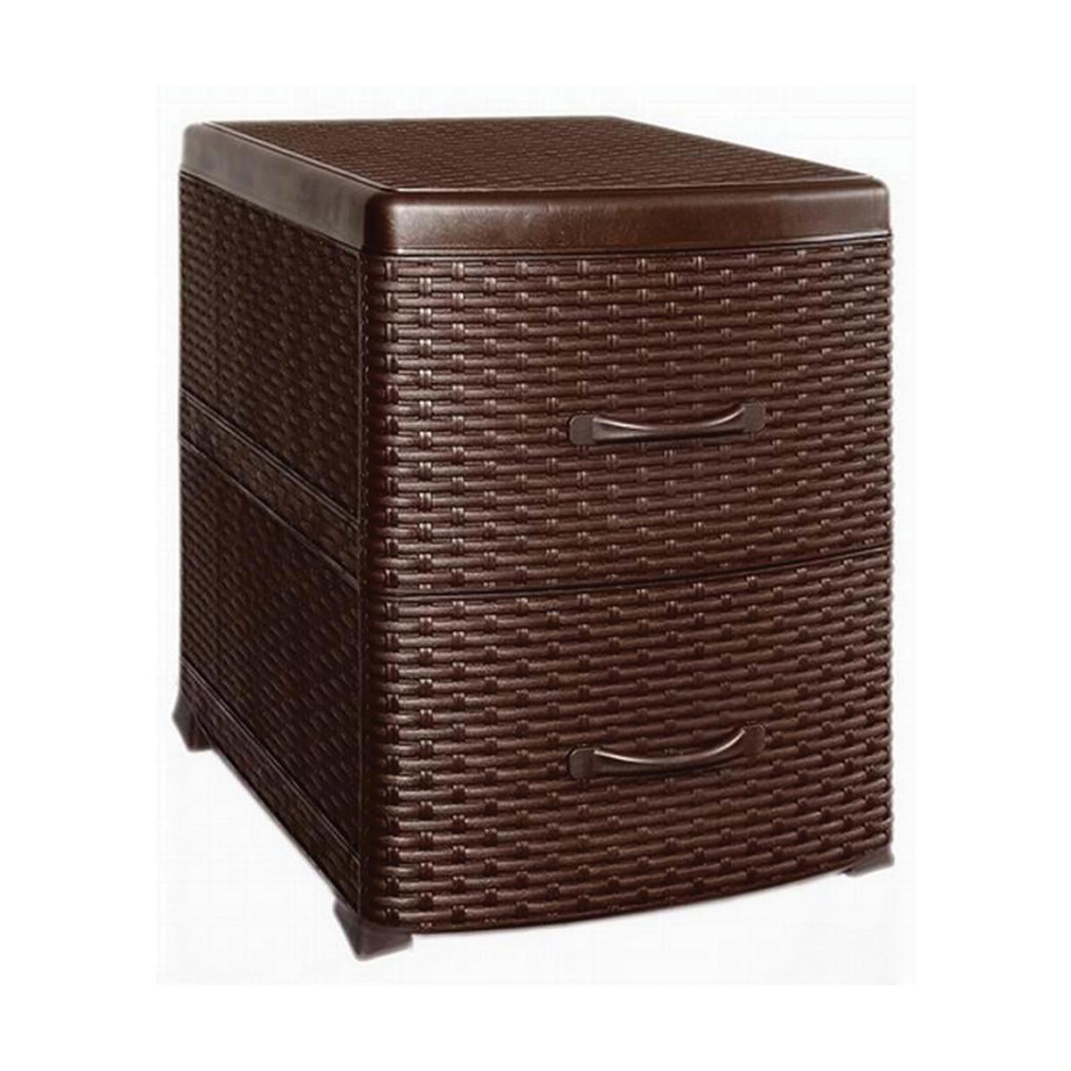 Изображение товара Комод Violet 38x52x48 см 2 ящика пластик цвет коричневый 35501