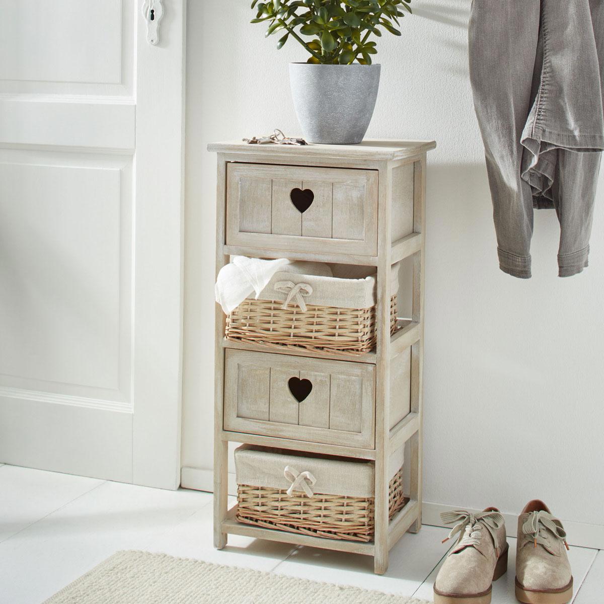 Изображение товара Комод Frank 35x72x27 см 4 ящика дерево цвет бежевый 07963