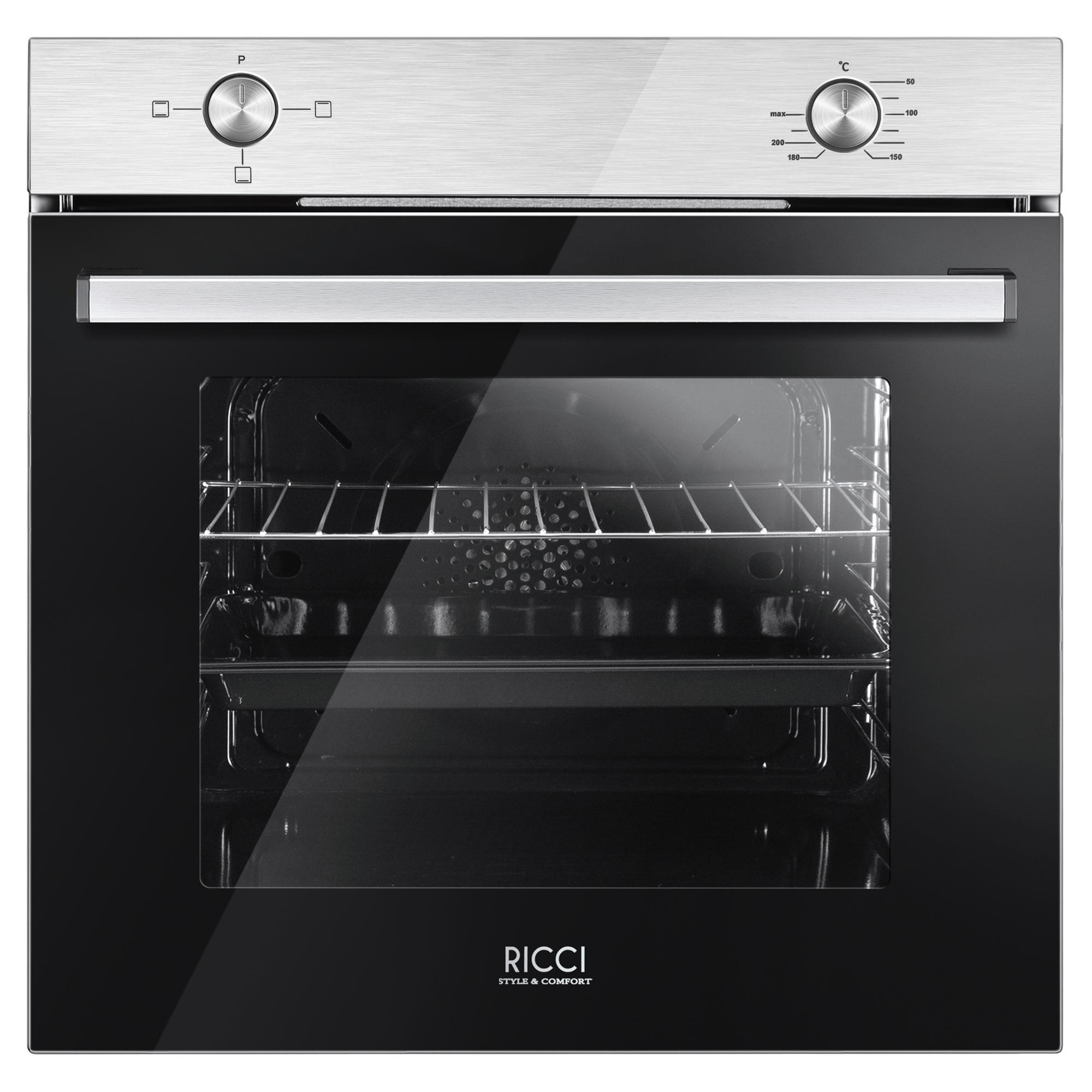 Изображение товара Электрический духовой шкаф 57x59x55 см RICCI REO цвет стальной серый, REO-604M-IN