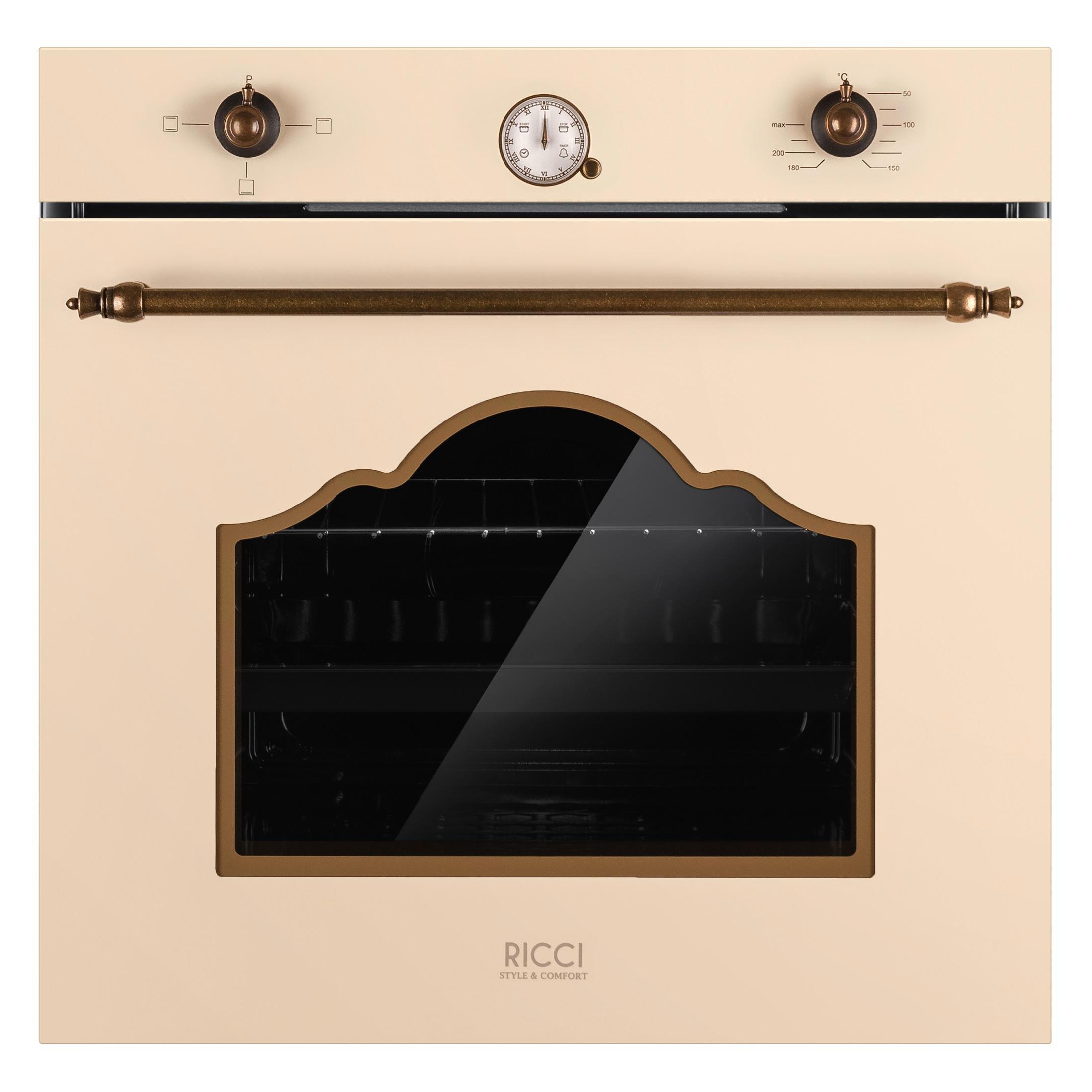 Изображение товара Электрический духовой шкаф с конвекцией RICCI REO-615M-BG бежевый 75л