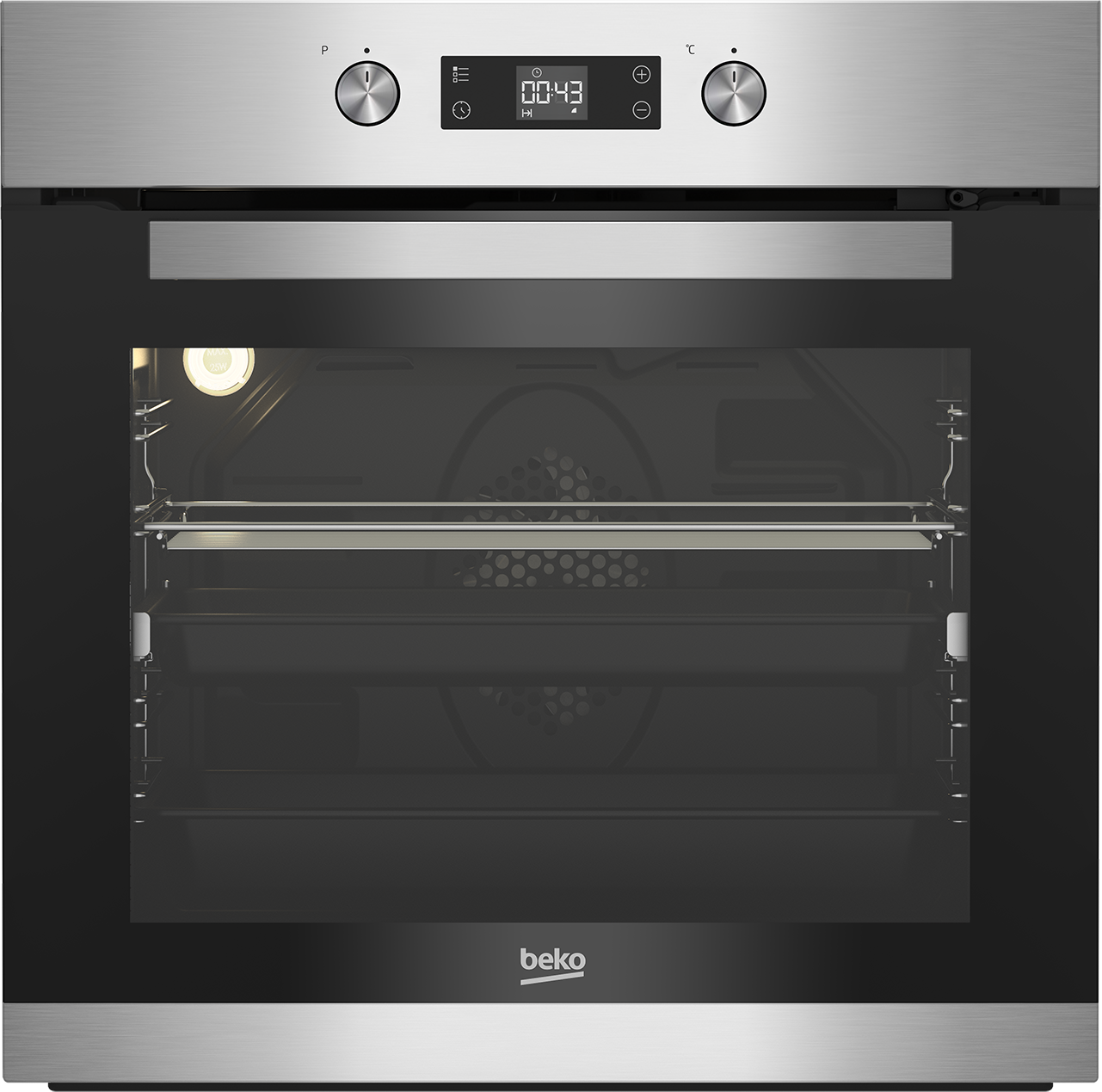 Изображение товара Электрический духовой шкаф 59.4x59.5x56.7 см BEKO цвет серый металлик BIM12300XPS