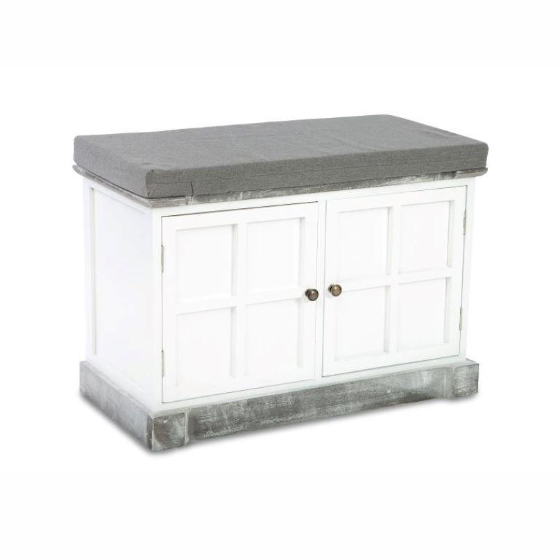 Изображение товара Комод Экодизайн 70x50x35 см 2 ящика дерево цвет белый/серый HX-306z