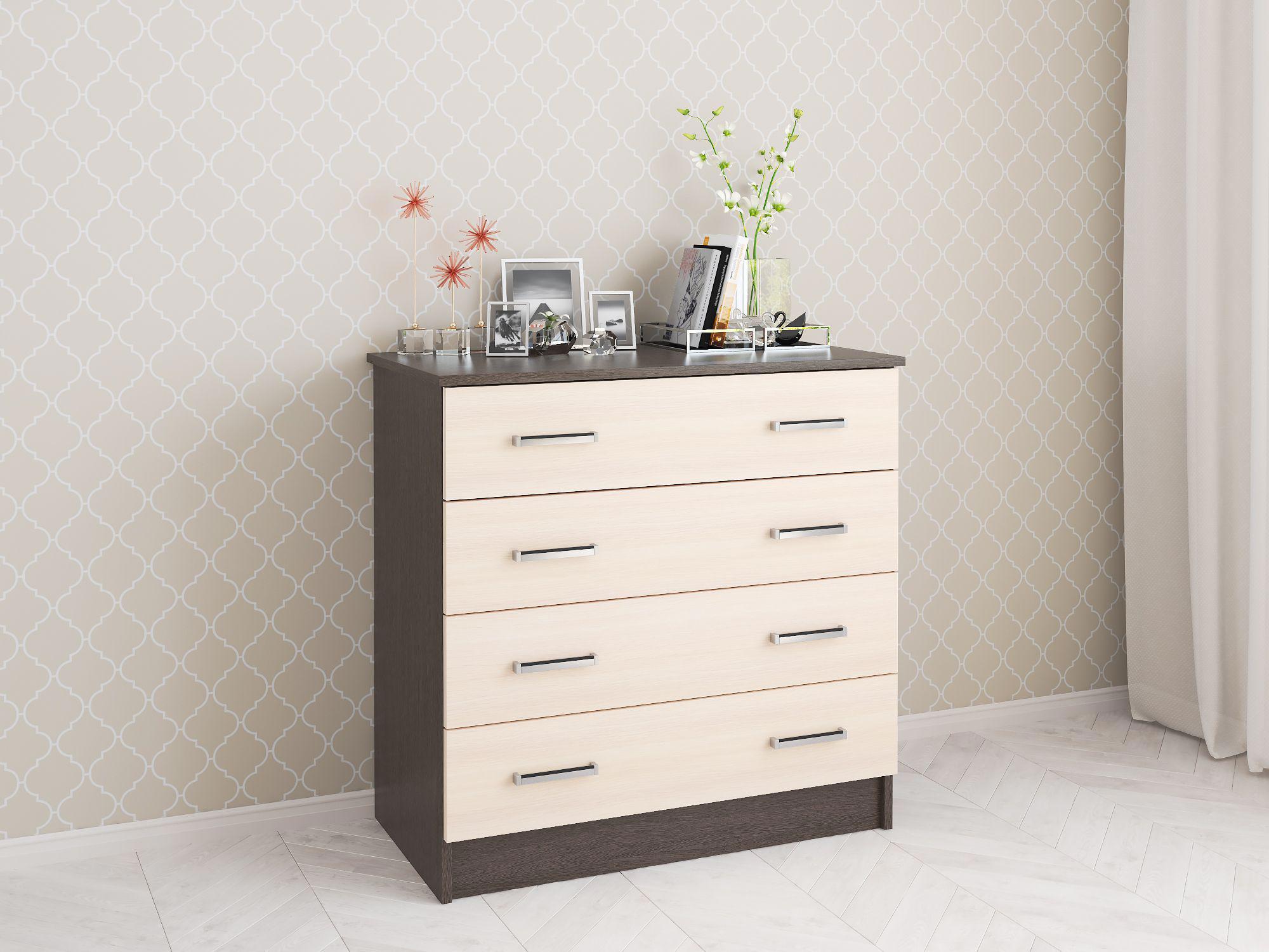 Изображение товара Комод Тэкс 4 ящика 82x81x43 см ЛДСП цвет венге