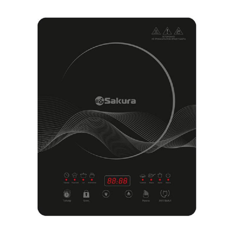 Изображение товара Индукционная настольная плита Sakura SA-7156 39 см одна конфорка черная