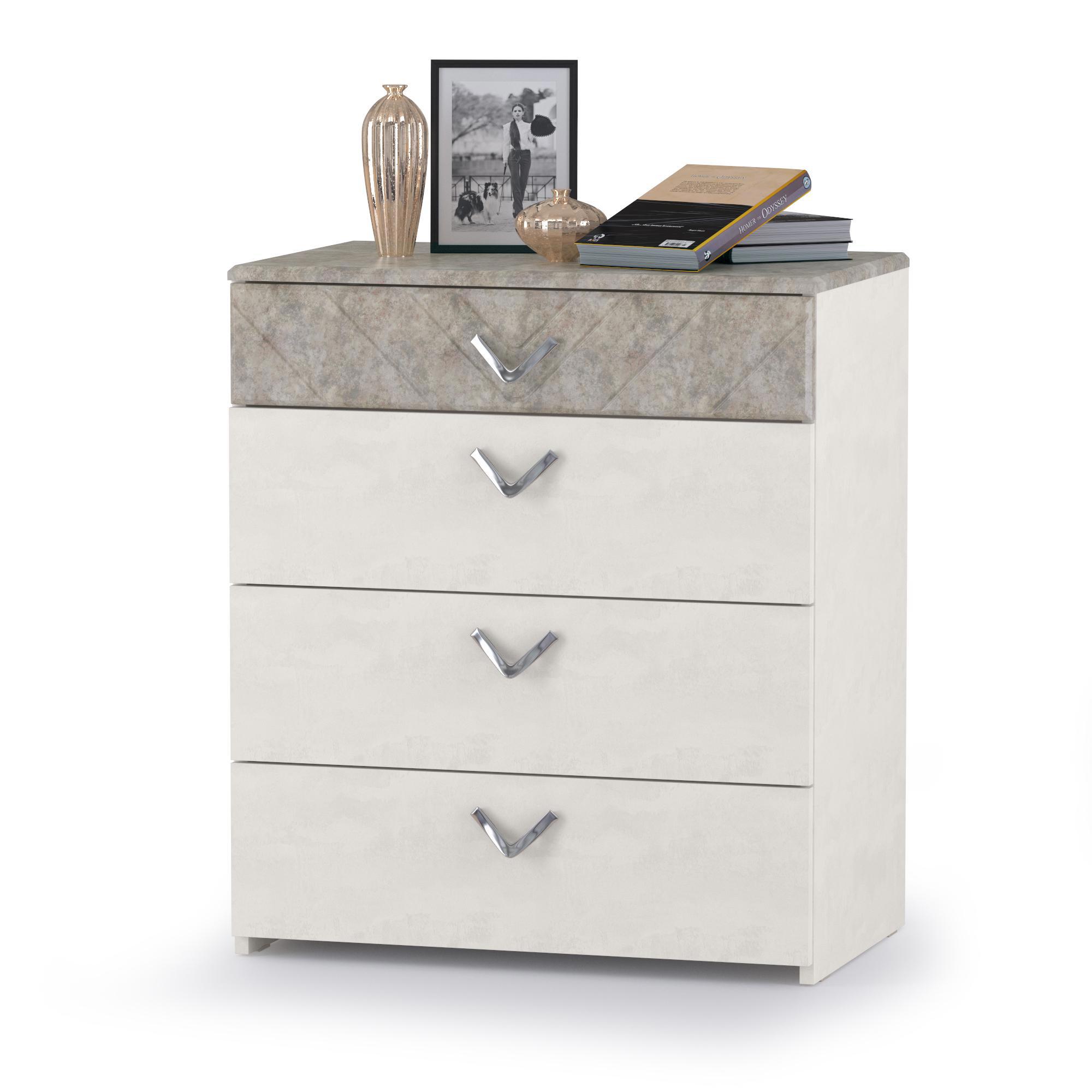 Изображение товара Комод Моби 4 ящика 65x41x75 см ЛДСП цвет светло-серый