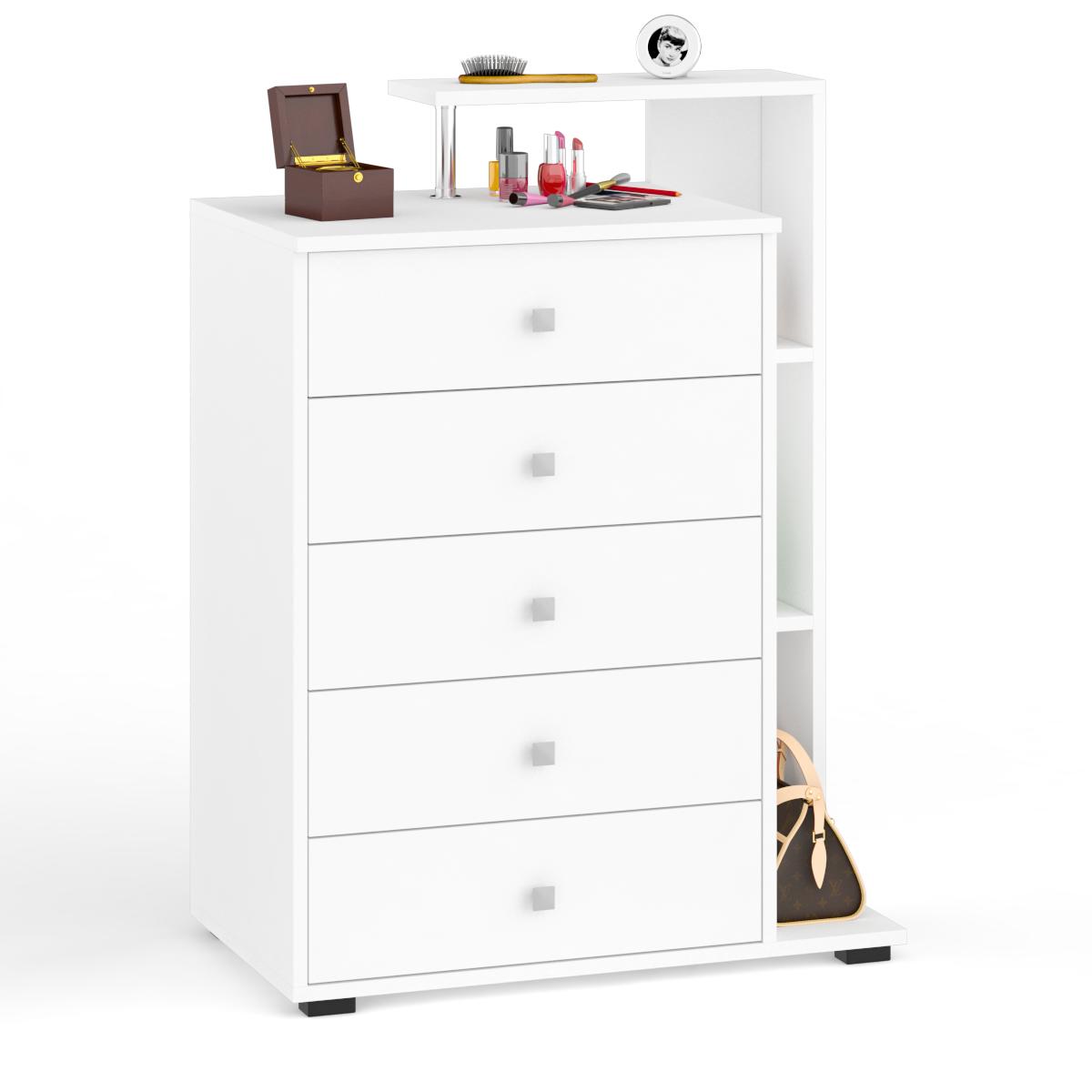 Изображение товара Комод Свк 5 ящиков 80x47x108 см ЛДСП белый стильный вместительный