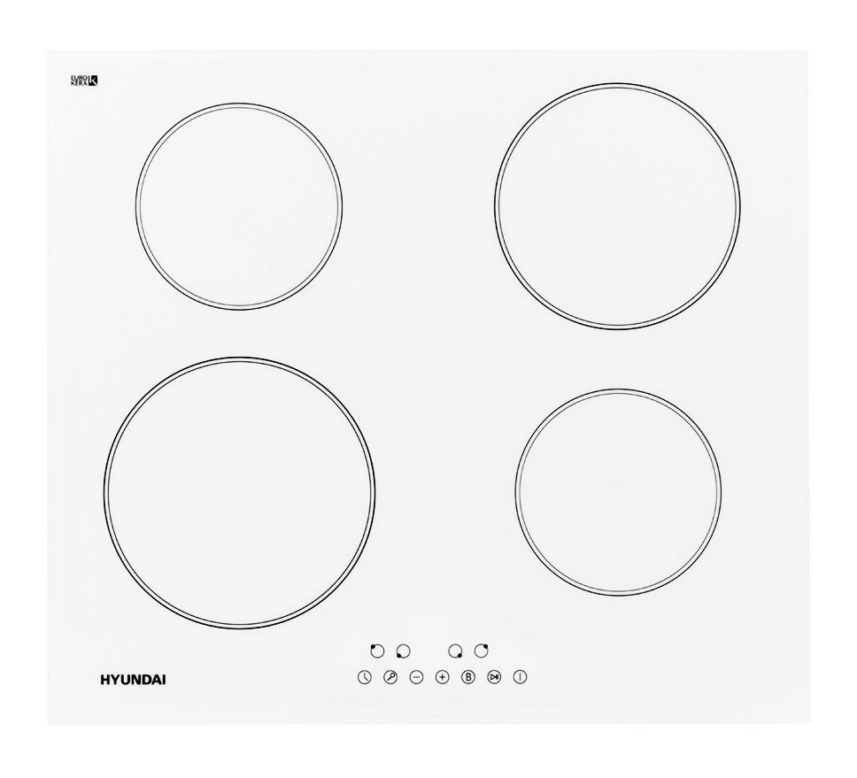 Изображение товара Индукционная варочная панель Hyundai HHI 6750 WG 60 см 4 конфорки цвет белый