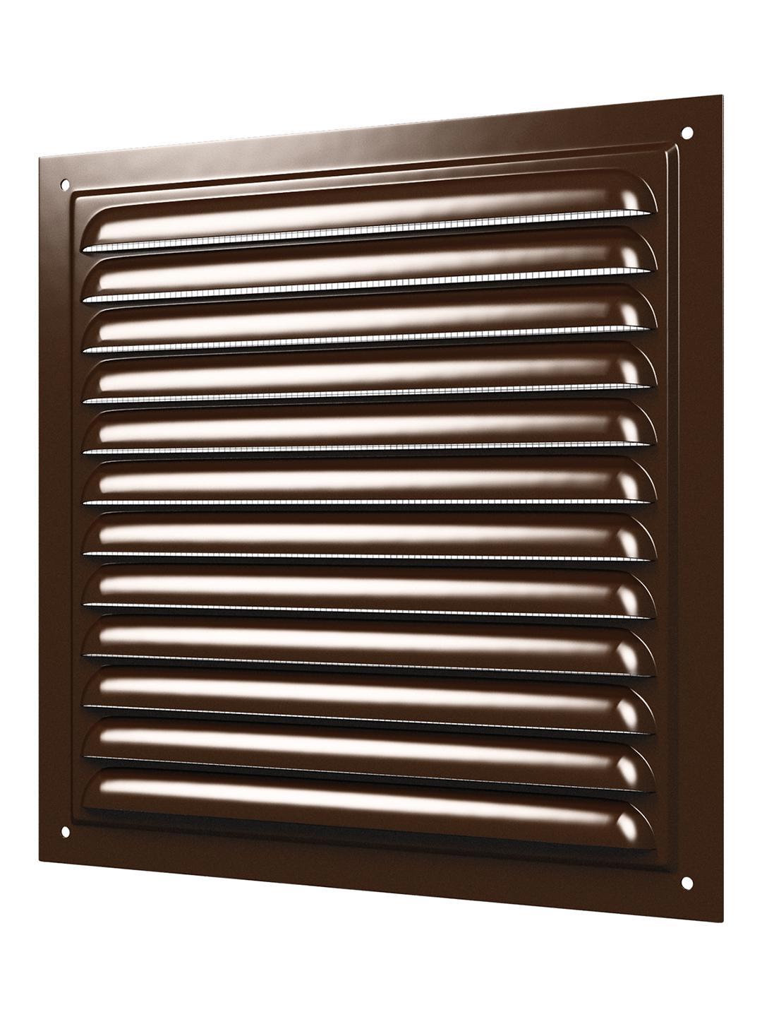 Изображение товара Решётка вентиляционная ERA 125x125 металлическая с сеткой цвет коричневый