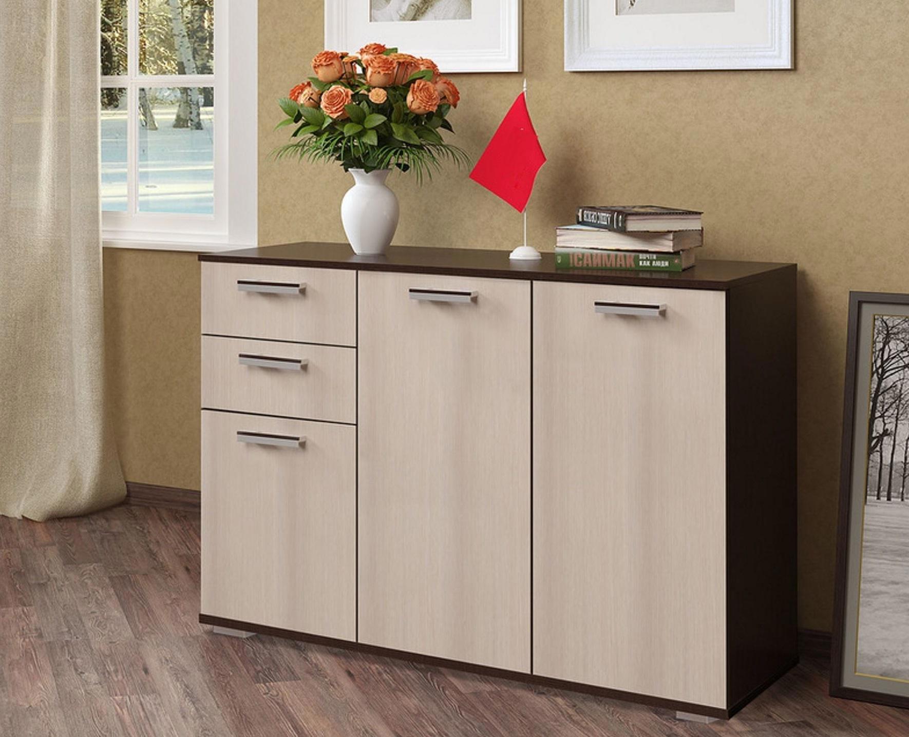 Изображение товара Комод Бтс 2 ящика 120x46x83 см ЛДСП цвет венге