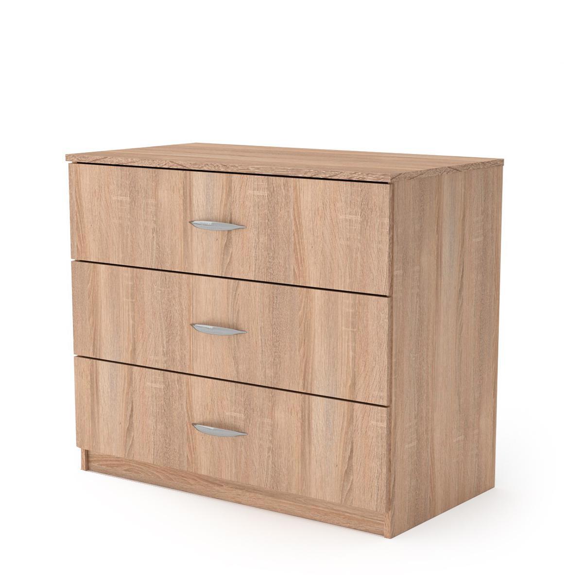 Изображение товара Комод Шарм-дизайн Шарм 3 ящика 80x45x80 см ЛДСП дуб сонома Изображение товара Комод Шарм-дизайн Шарм 3 ящика 80x45x80 см ЛДСП дуб сонома