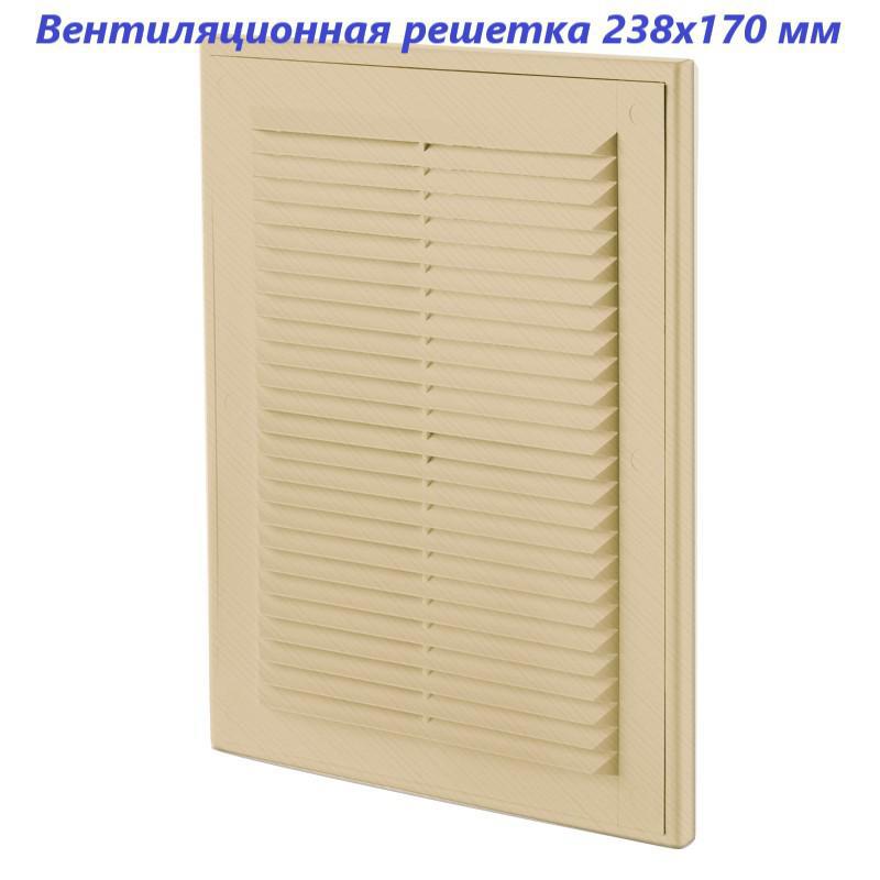 Изображение товара Решетка вентиляционная с сеткой Vents МВ 125 170x238 мм пластик цвет светлый дуб