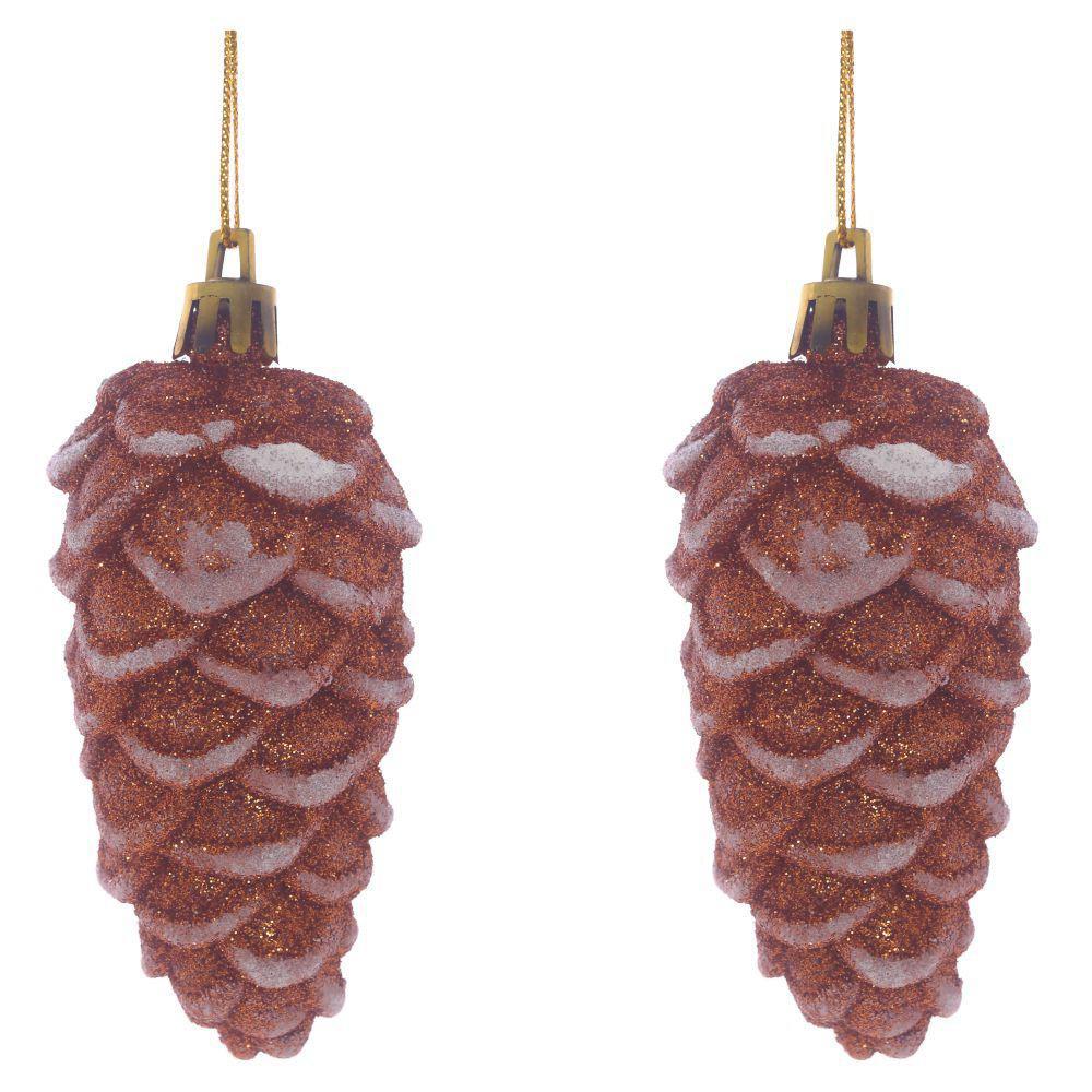 Изображение товара Украшение новогоднее Шишка 754282 ПВХ 4x10 см коричневое 2 шт
