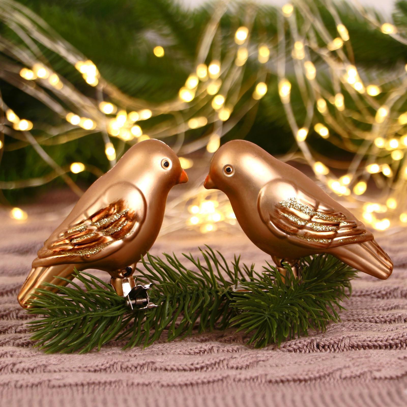 Изображение товара Набор елочных игрушек Воробушек Зимнее волшебство 9х4 см коричневый 2 шт