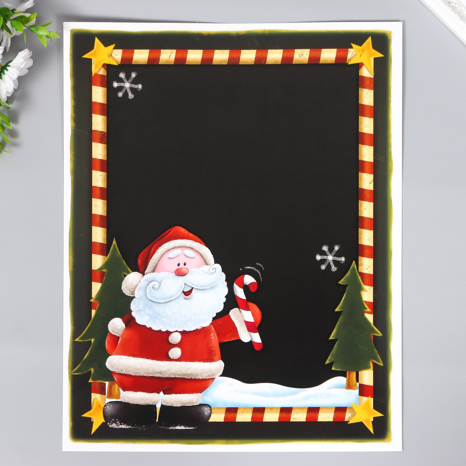 Изображение товара Наклейка Дедушка мороз 38х30 см для новогоднего интерьера от SIMALAND