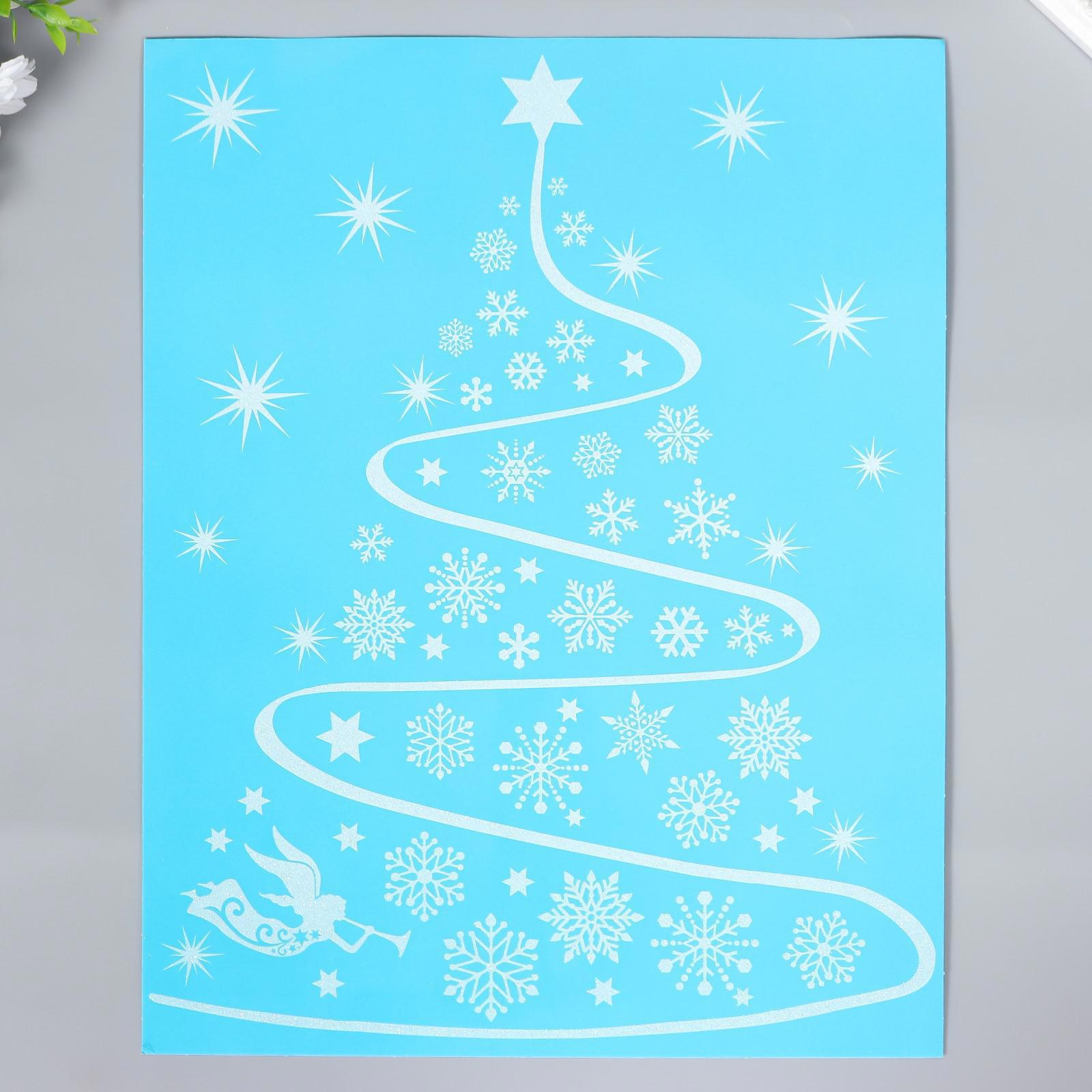 Изображение товара Наклейка Simaland Снежная ёлка 38 см х 30 см