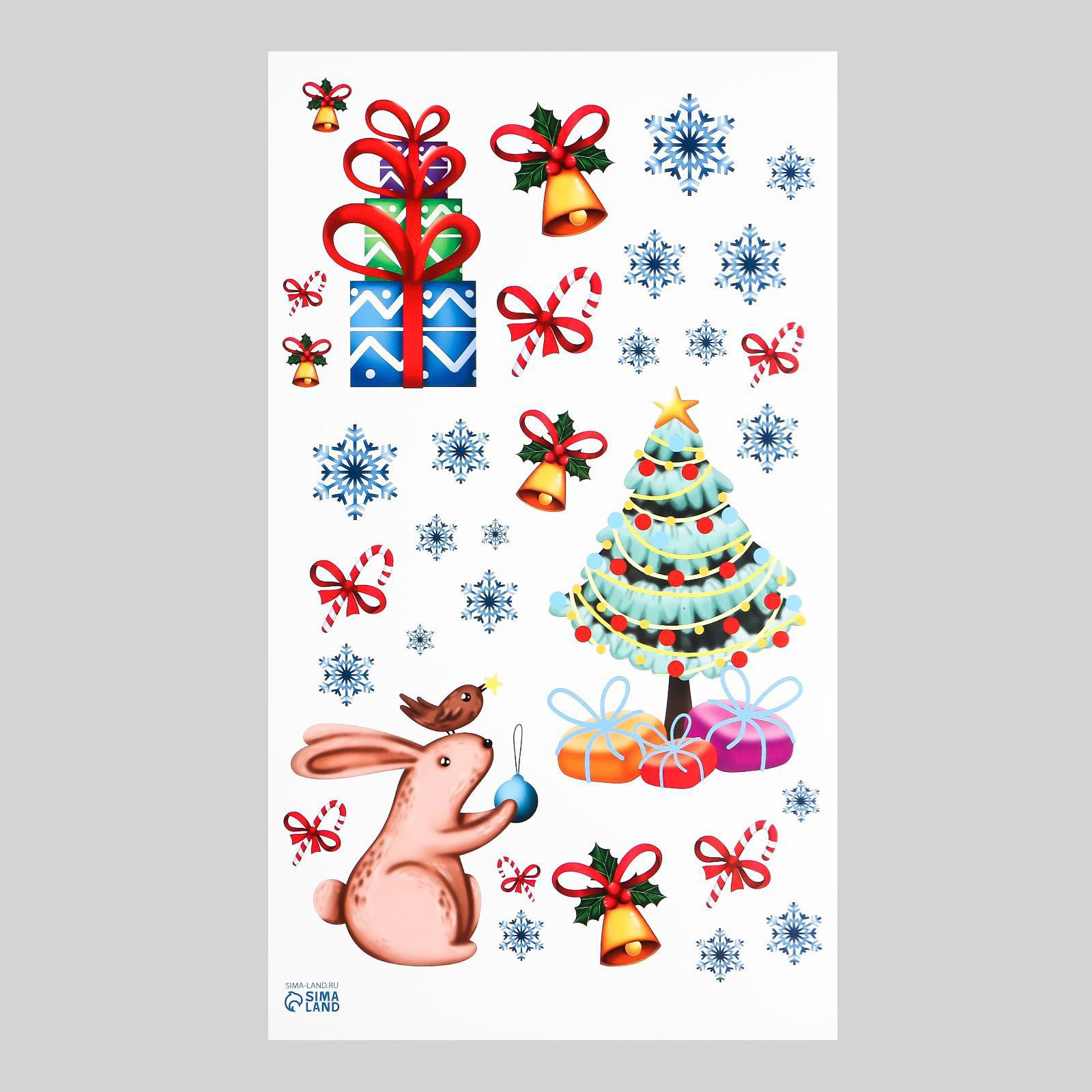 Изображение товара Наклейка Divino Новогодний переполох 50 см х 30 см