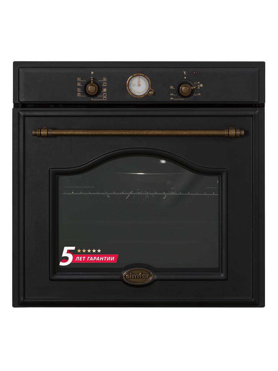 Изображение товара Электрический духовой шкаф Simfer B6EL77097 в стиле ретро 59.5x59.5x56.5 см антрацит