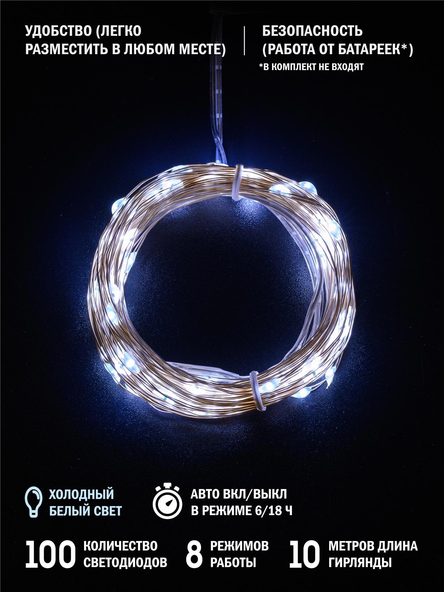 Изображение товара Электрогирлянда Artstyle cl-n208cw 10 м 100 ламп холодный белый