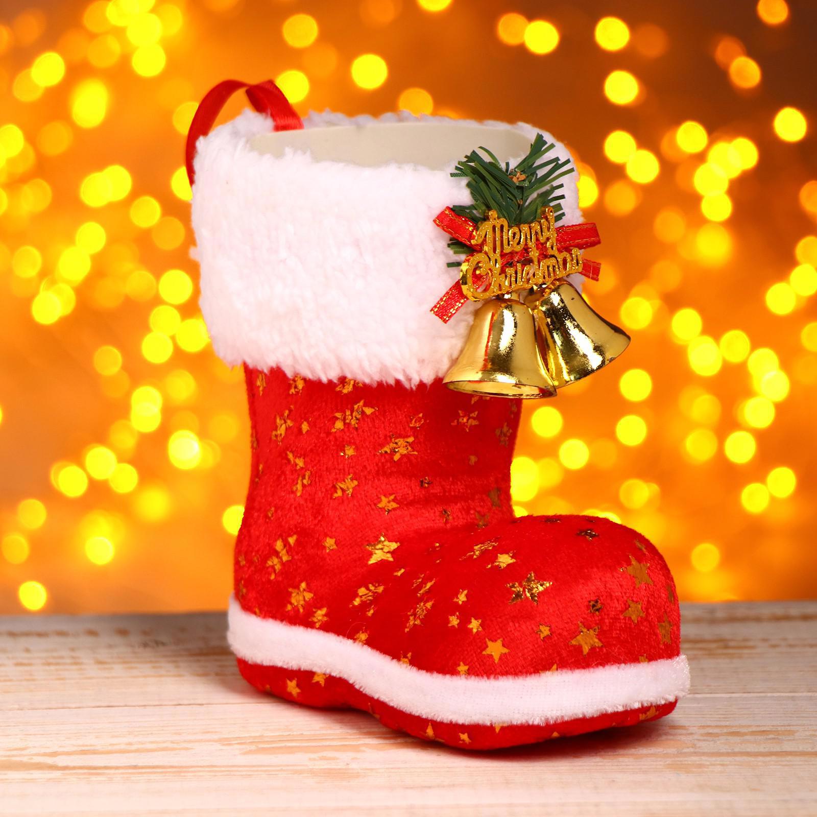 Изображение товара Подарочная упаковка Страна Карнавалия Сапожок с колокольчиками цвет красный