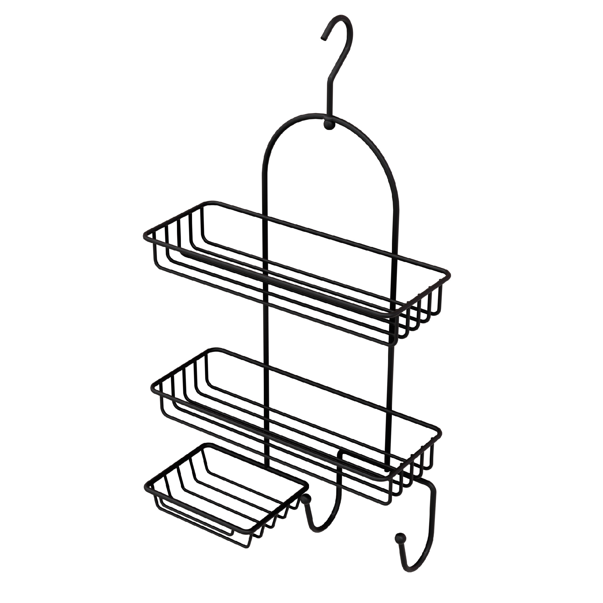 Изображение товара Полка для ванной Fixsen с мыльницей 10x49 см черная металлическая