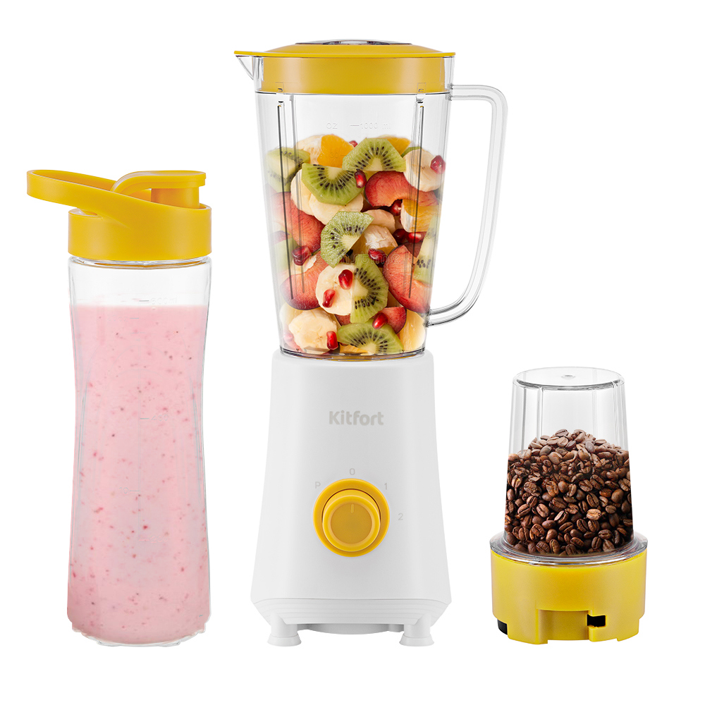 Изображение товара Стационарный блендер Kitfort КТ-3055-2 300 Вт 2 скорости желтый для смузи и кофе