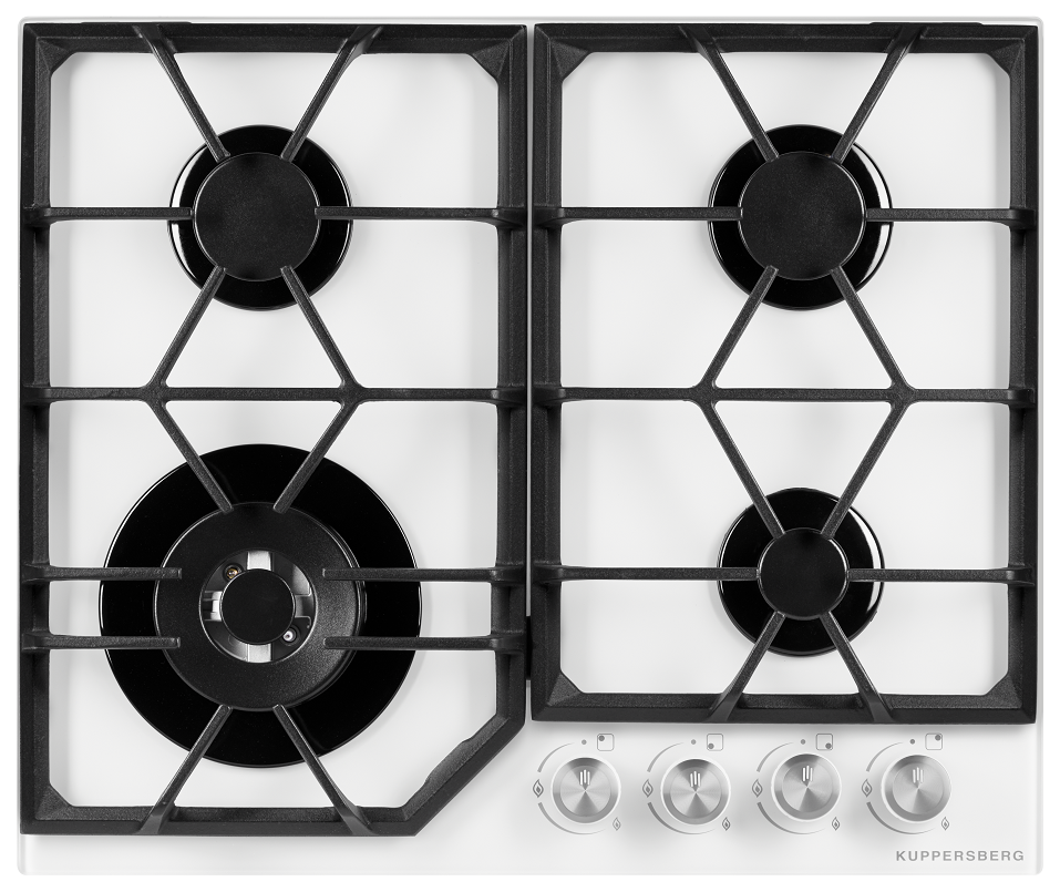 Изображение товара Газовая варочная панель Kuppersberg FG 62 W, 4 конфорки, белая, турция