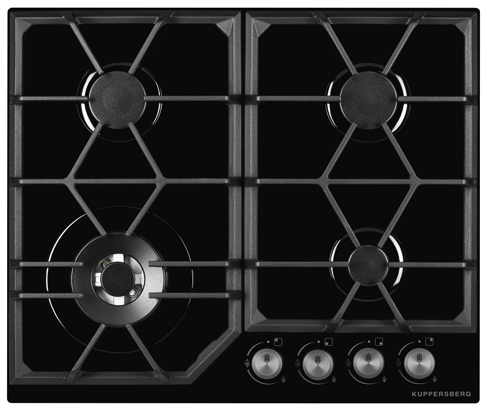 Изображение товара Газовая варочная панель Kuppersberg FG 62 B 4 конфорки черная