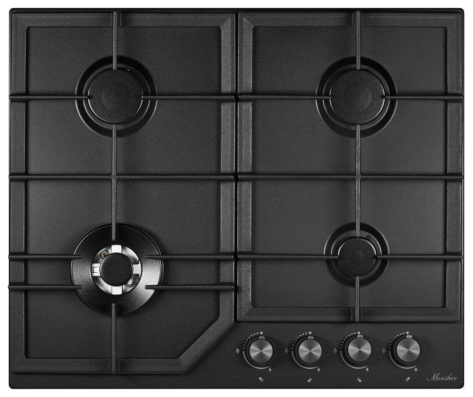 Изображение товара Газовая варочная панель Monsher MSG 60 Noir 4 конфорки встроенная черная